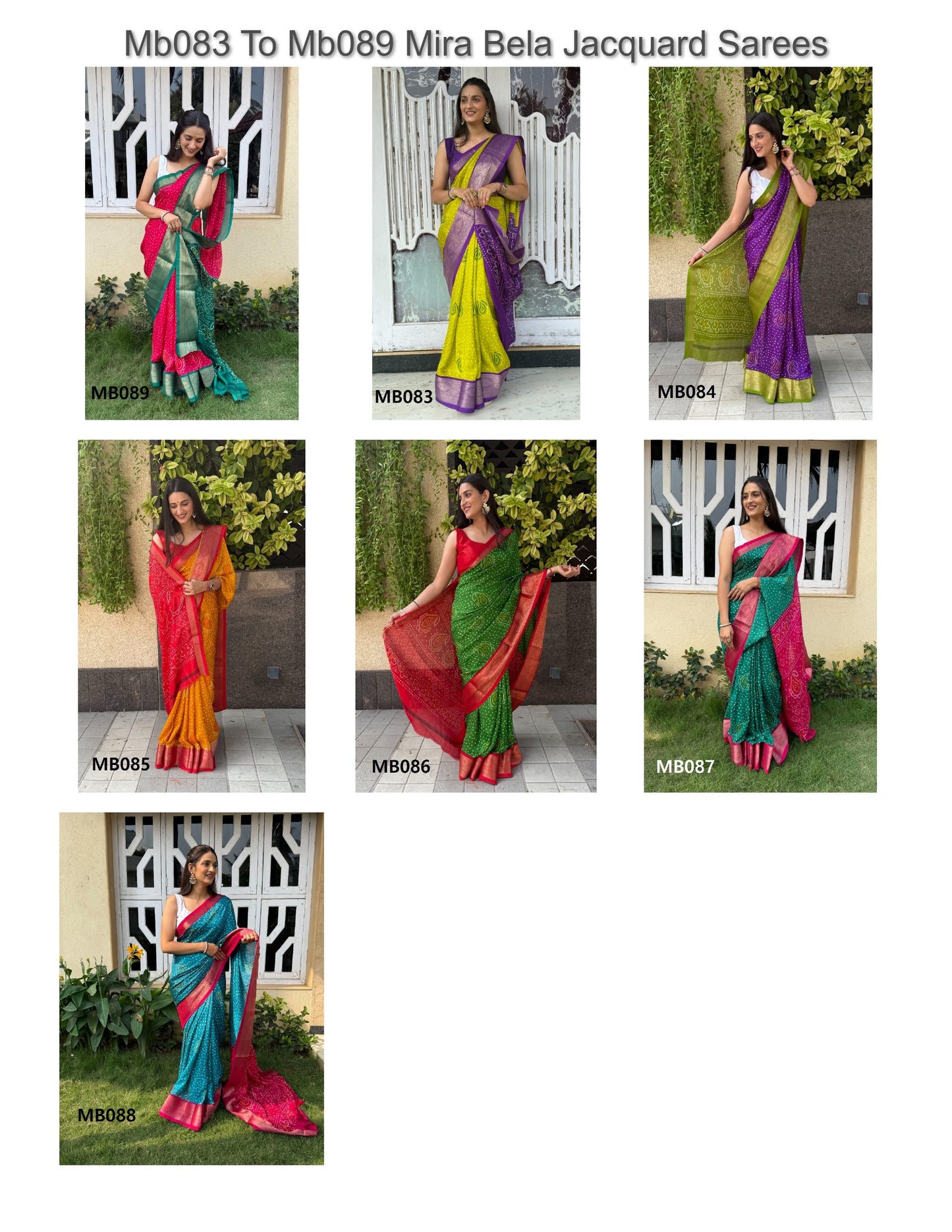 Mb083 To Mb089 Mira Bela Jacquard Sarees