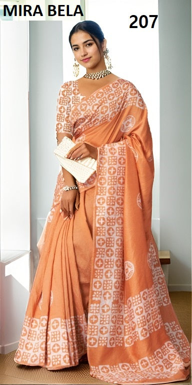 Mb207 Batik Print Mira Bela Cotton Sarees
