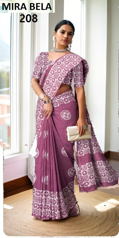 Mb208 Batik Print Mira Bela Cotton Sarees