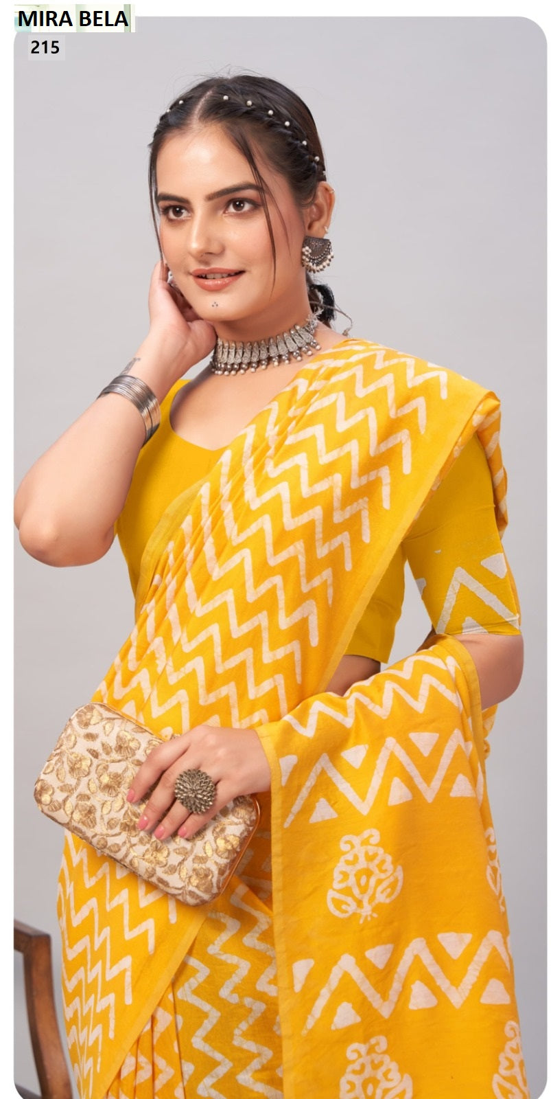 Mb215 Batik Print Mira Bela Cotton Sarees