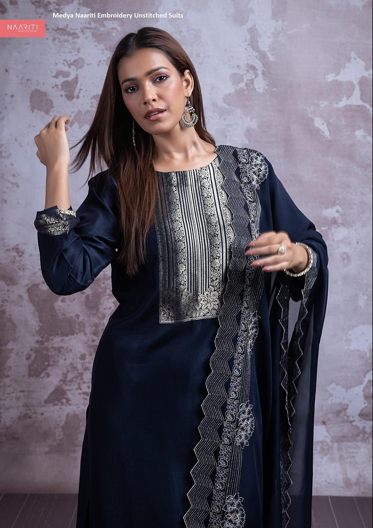 Medya Naariti Embroidery Unstitched Suits