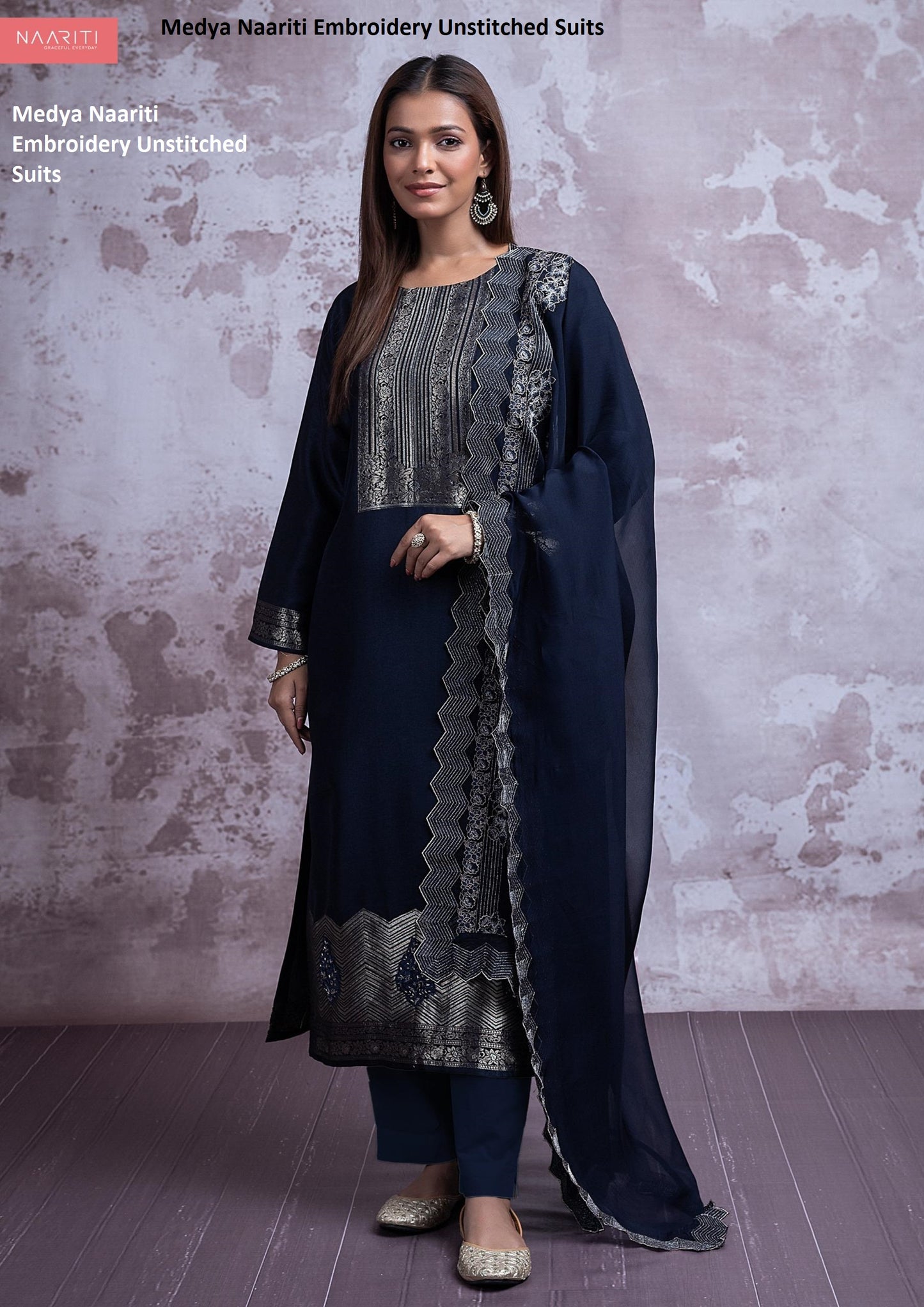 Medya Naariti Embroidery Unstitched Suits