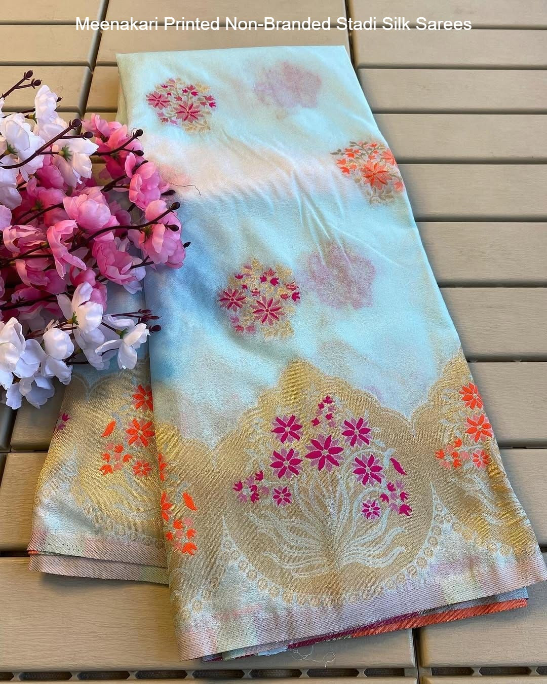 Meenakari Printed Non-Branded Stadi Silk Sarees