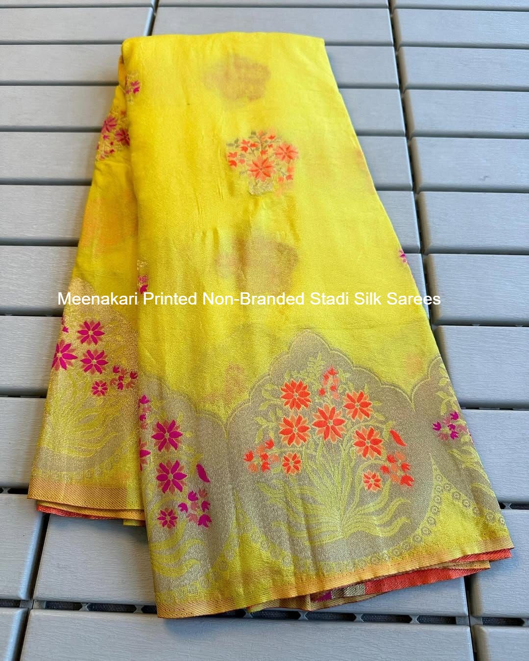 Meenakari Printed Non-Branded Stadi Silk Sarees