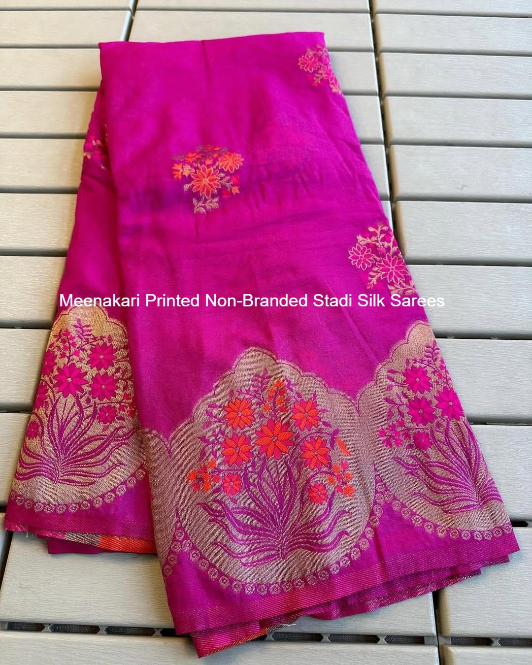 Meenakari Printed Non-Branded Stadi Silk Sarees
