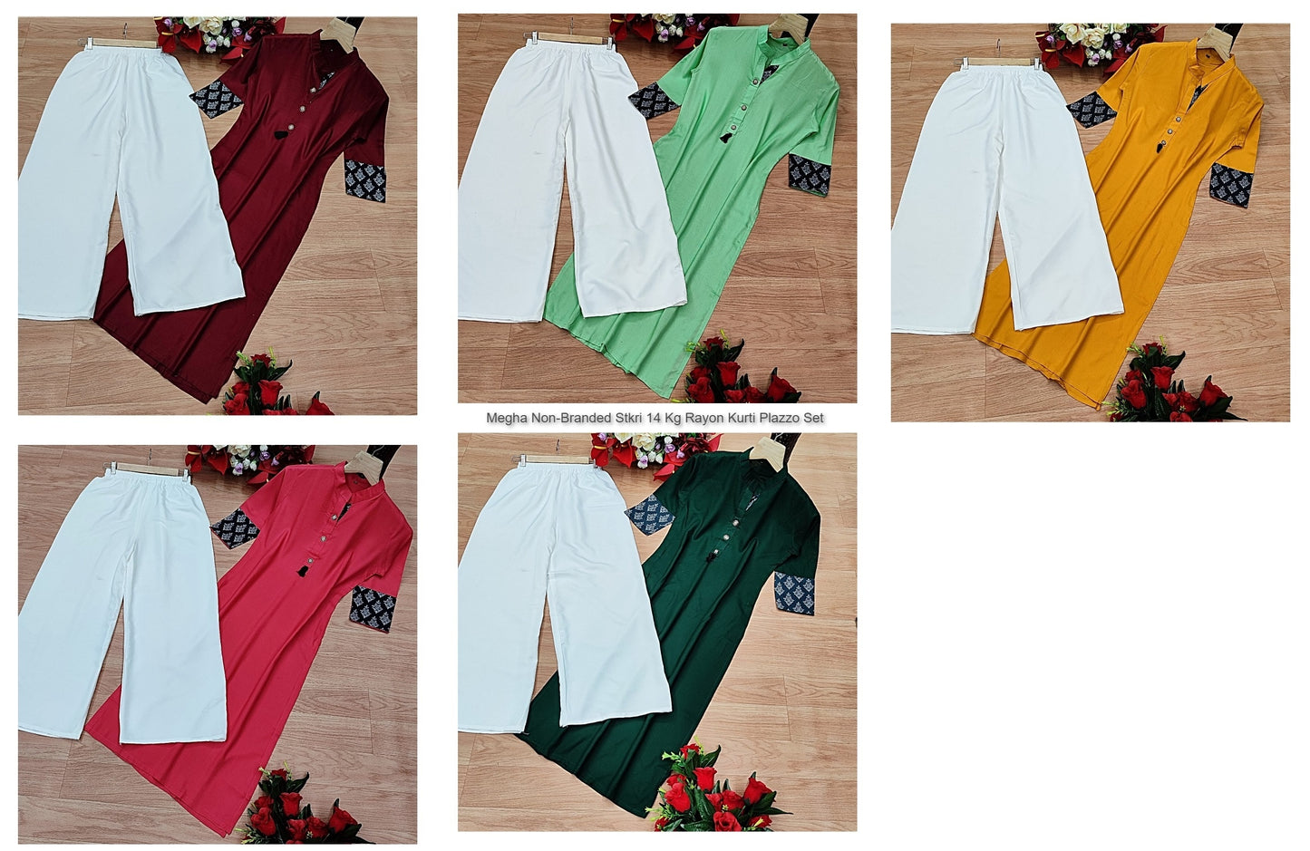 Megha Non-Branded Stkri 14 Kg Rayon Kurti Plazzo Set