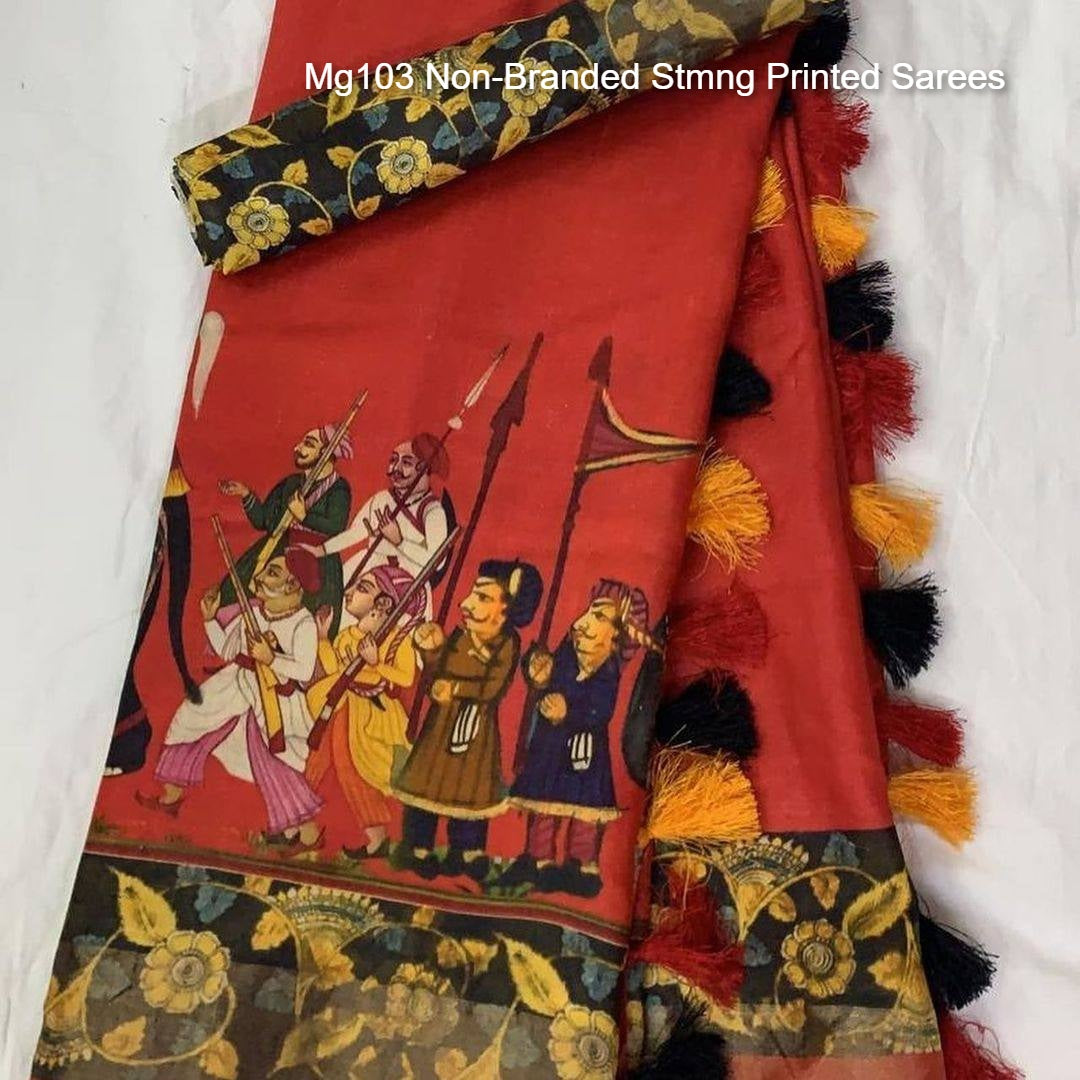 Mg103 Non-Branded Stmng Printed Sarees