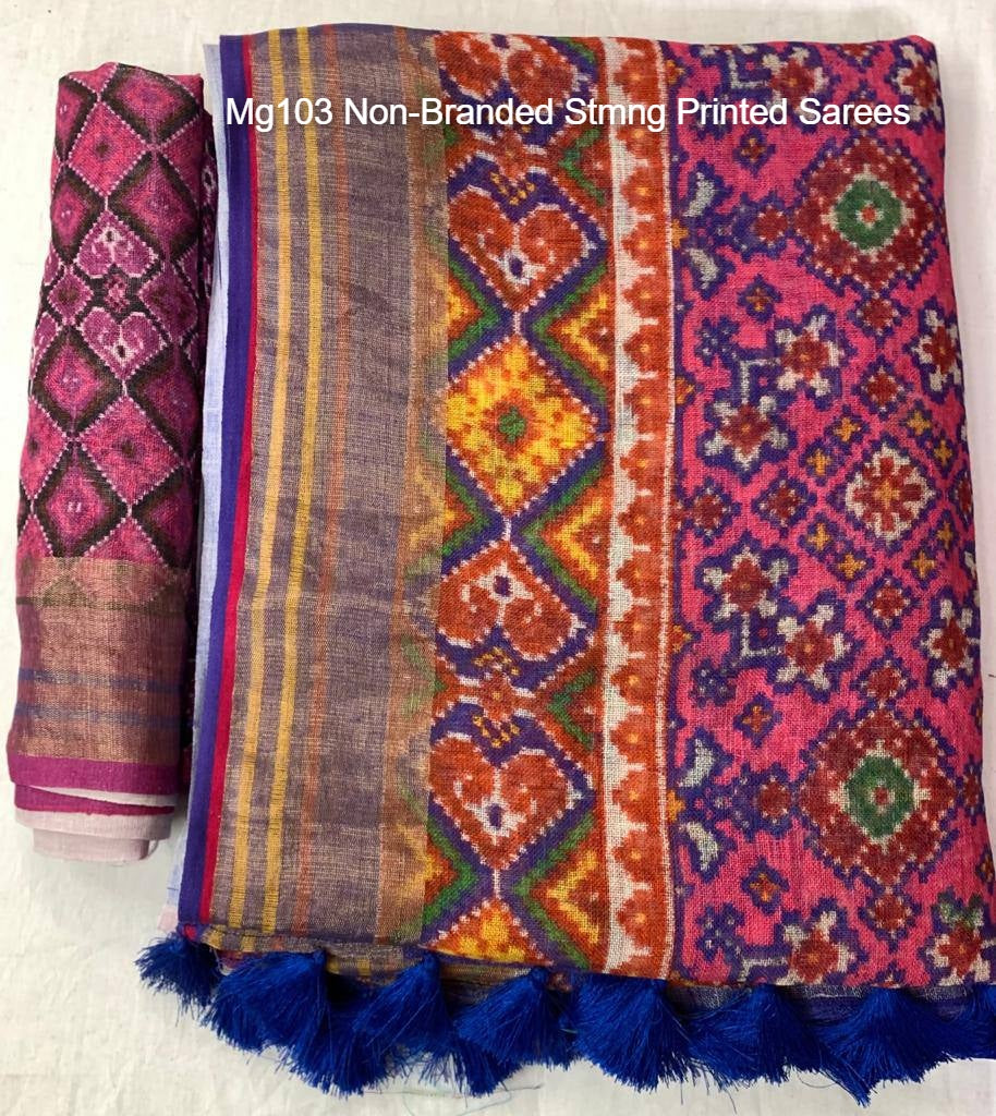 Mg103 Non-Branded Stmng Printed Sarees