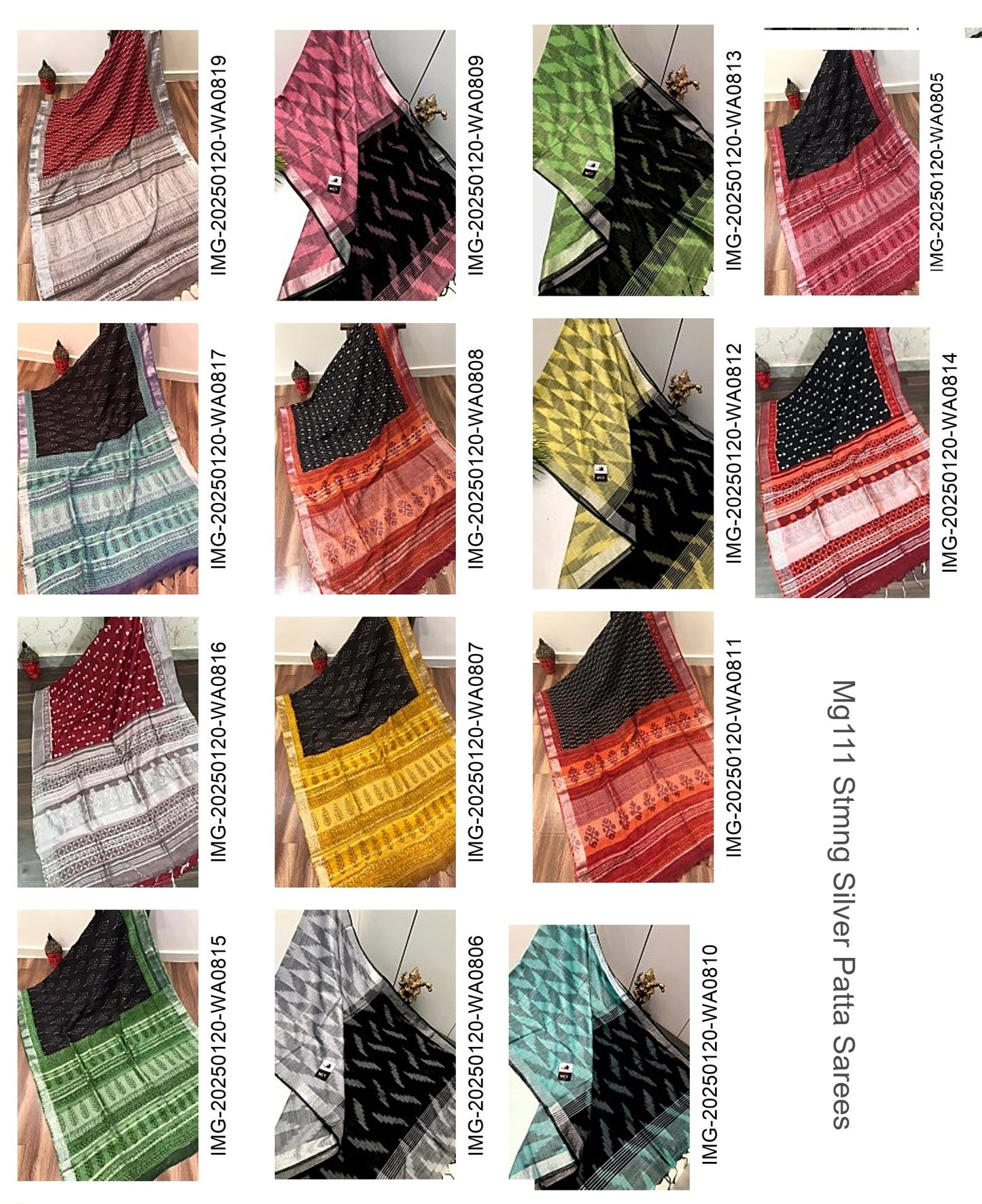 Mg111 Stmng Silver Patta Sarees