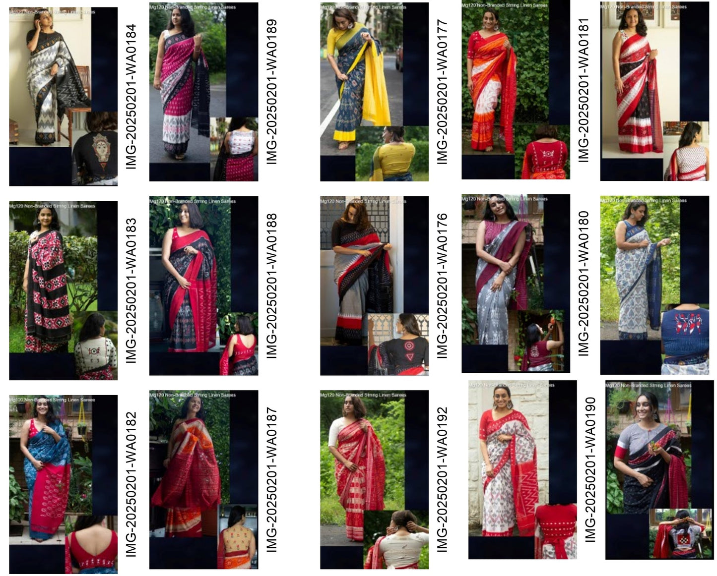 Mg120 Non-Branded Stmng Linen Sarees