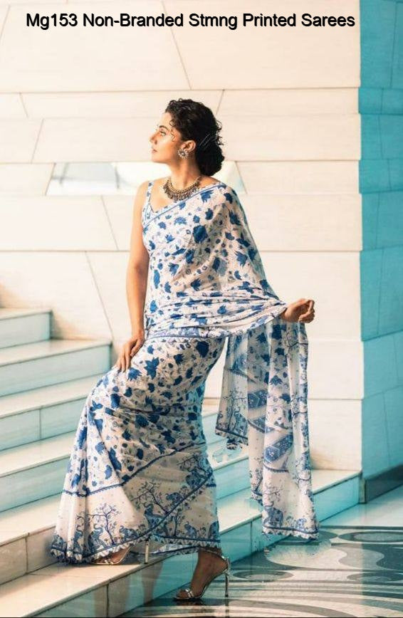 Mg153 Non-Branded Stmng Printed Sarees