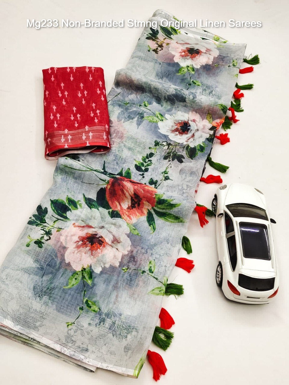 Mg233 Non-Branded Stmng Original Linen Sarees