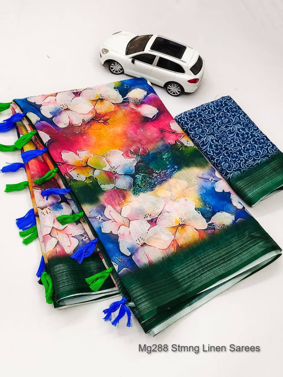 Mg288 Stmng Linen Sarees