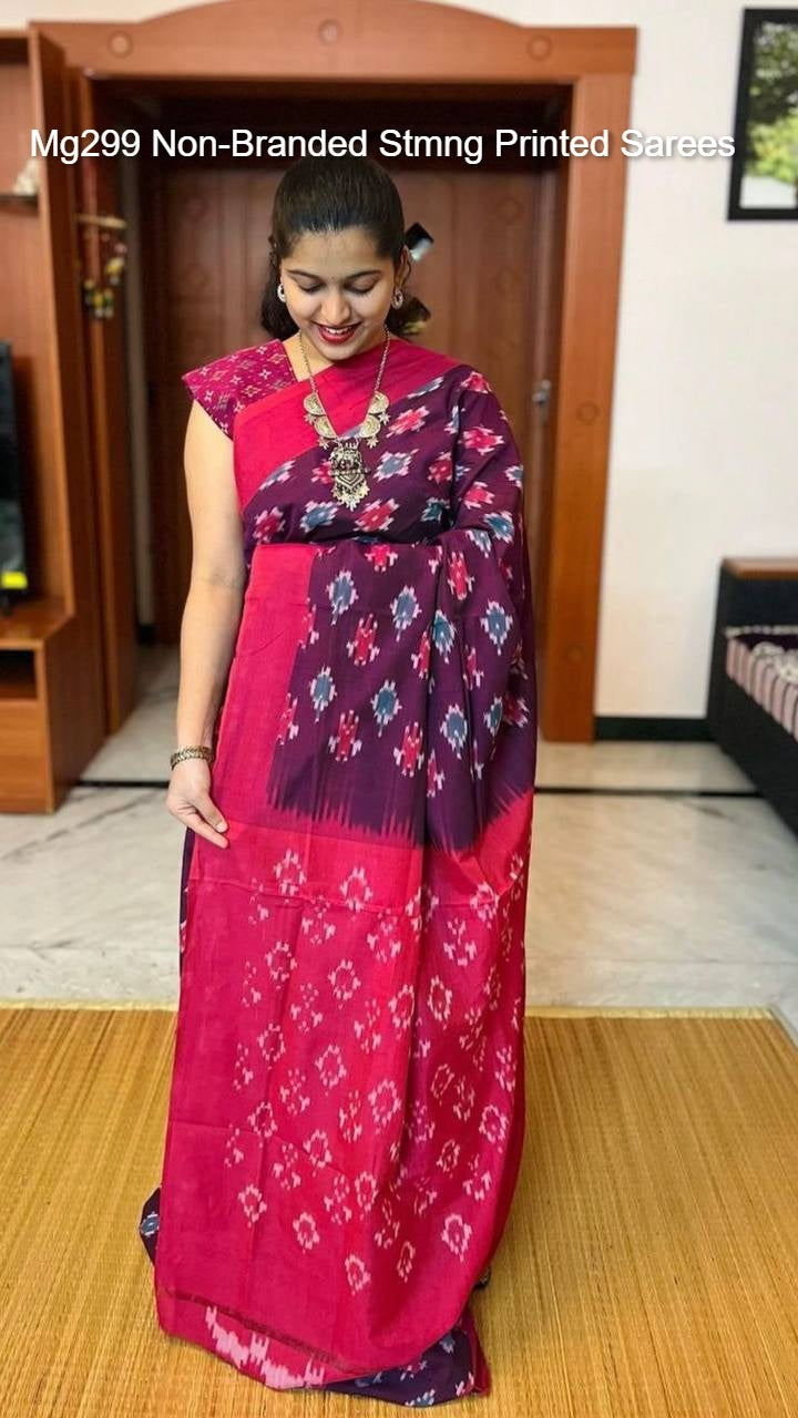 Mg299 Non-Branded Stmng Printed Sarees