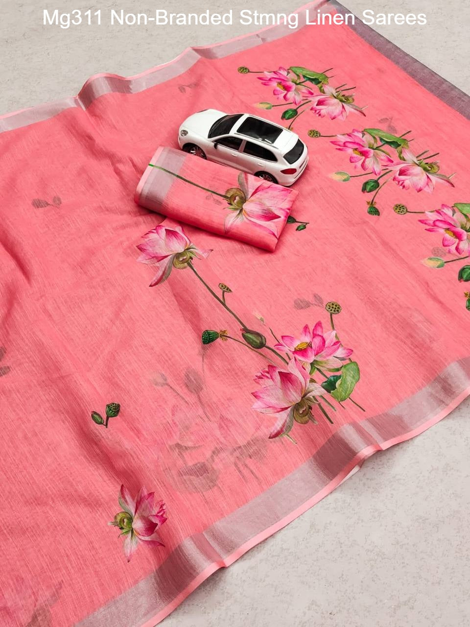 Mg311 Non-Branded Stmng Linen Sarees