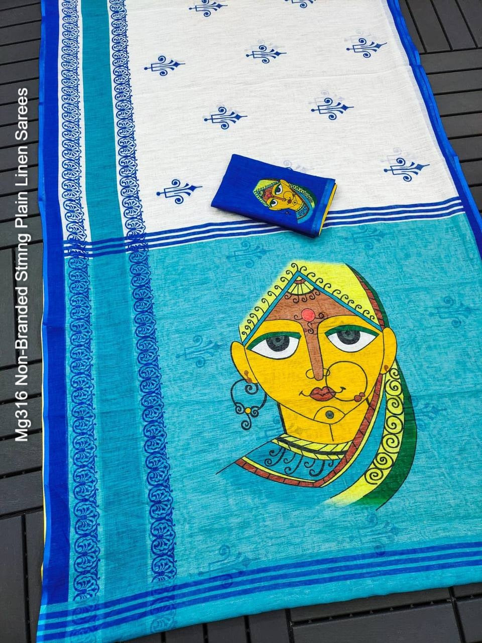 Mg316 Non-Branded Stmng Plain Linen Sarees