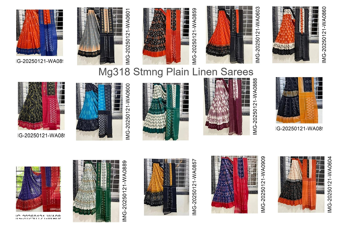 Mg318 Stmng Plain Linen Sarees