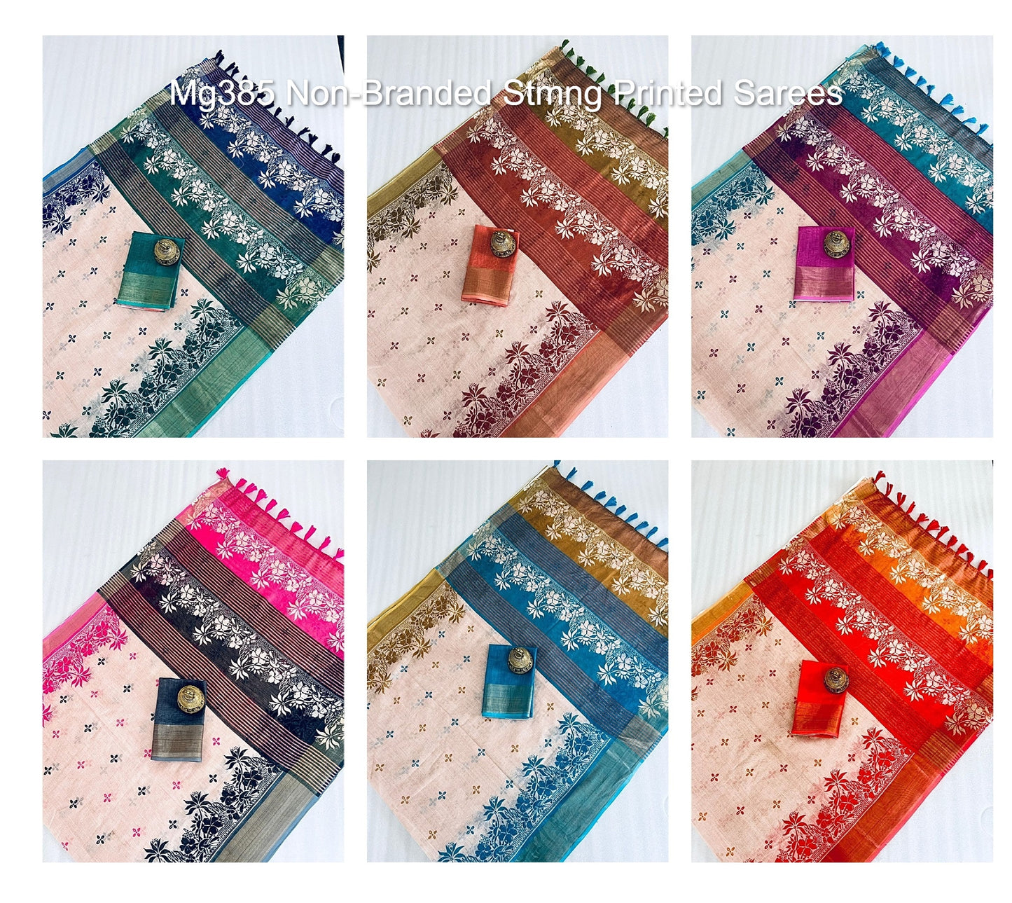 Mg385 Non-Branded Stmng Printed Sarees