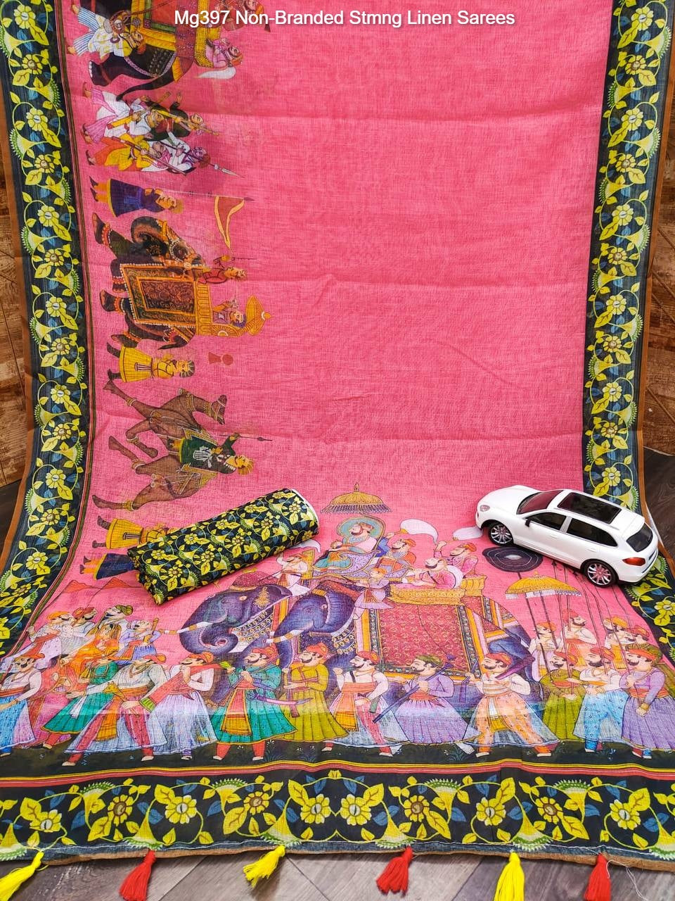 Mg397 Non-Branded Stmng Linen Sarees