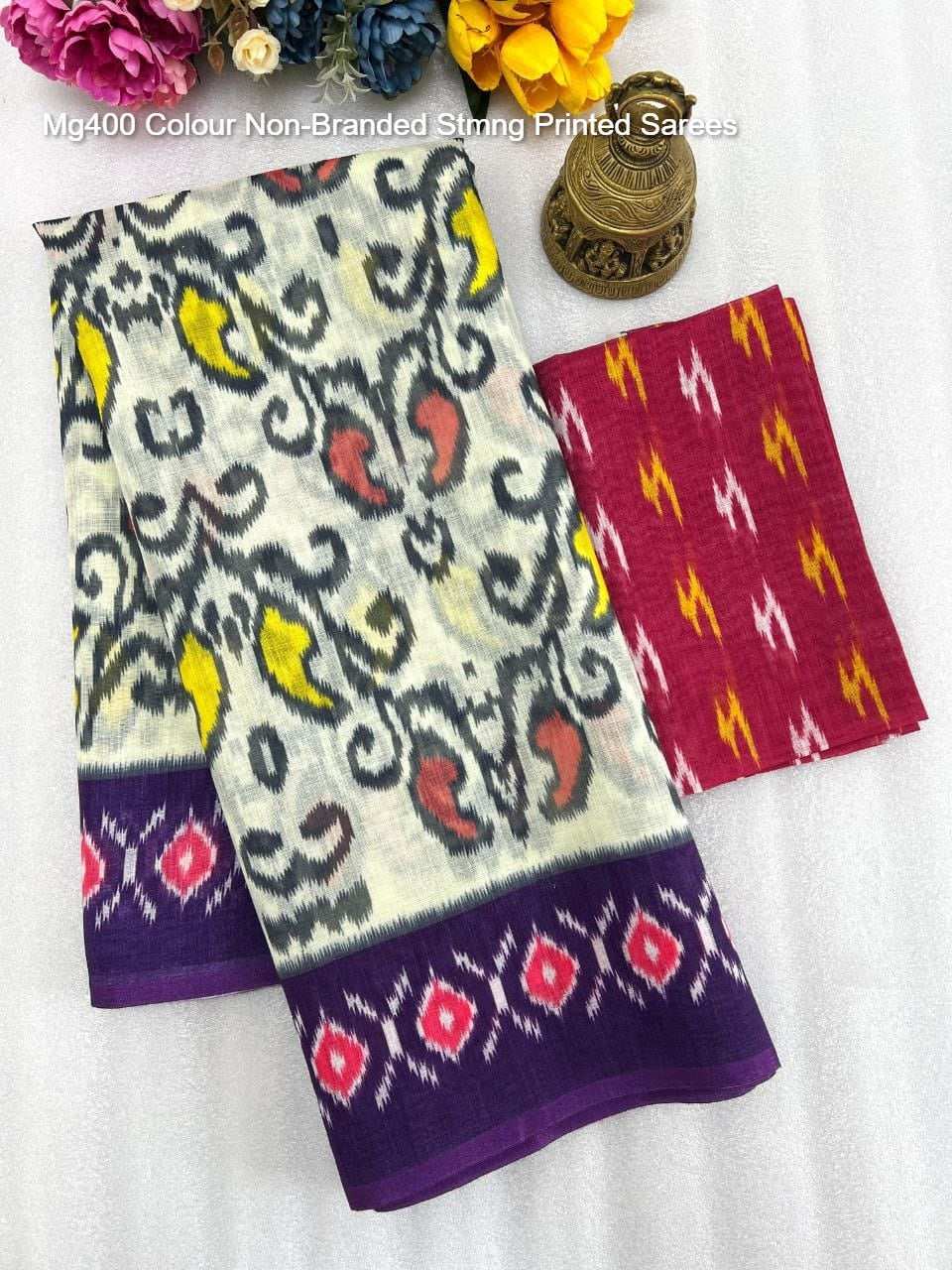 Mg400 Colour Non-Branded Stmng Printed Sarees