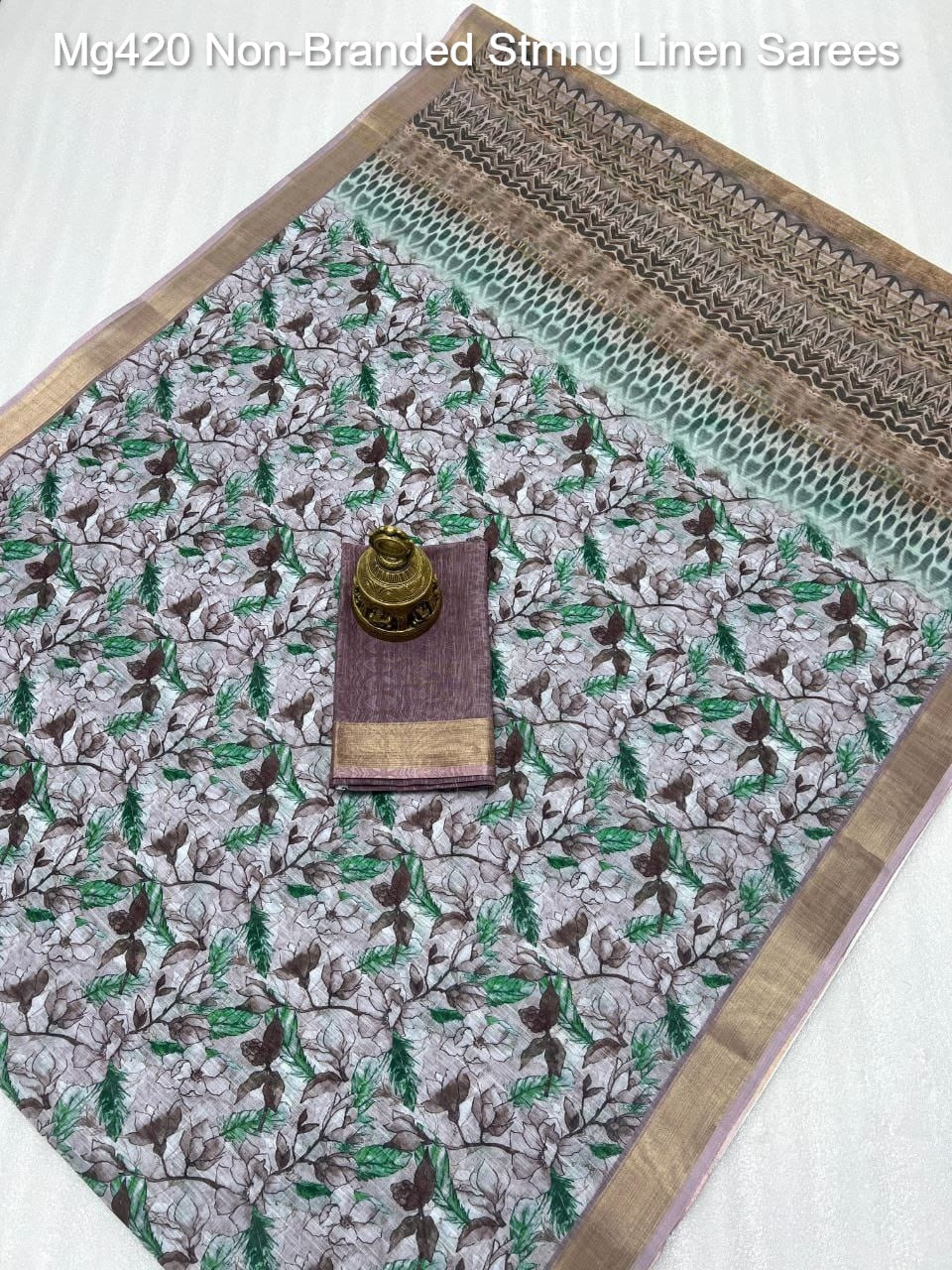 Mg420 Non-Branded Stmng Linen Sarees