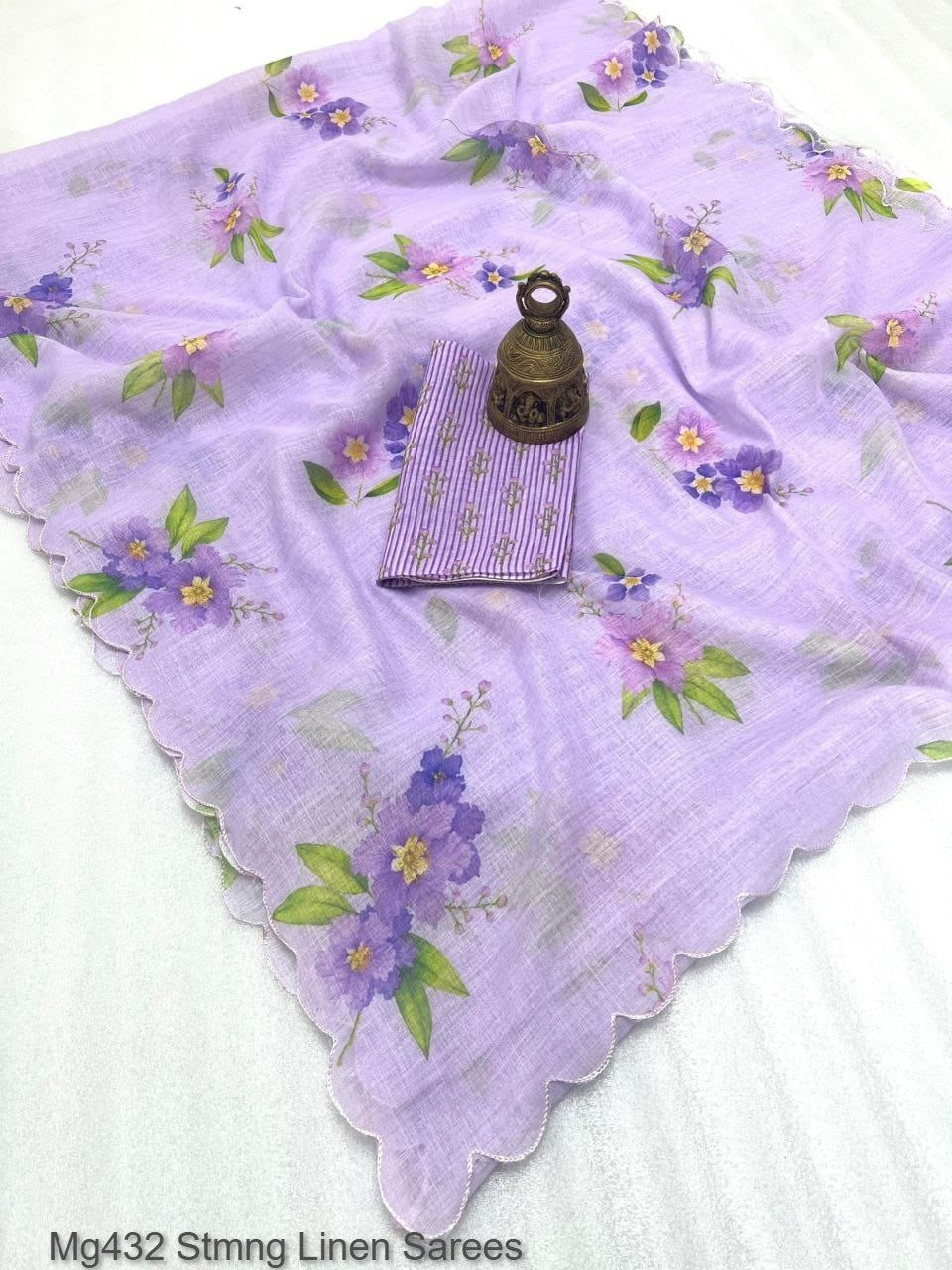 Mg432 Stmng Linen Sarees