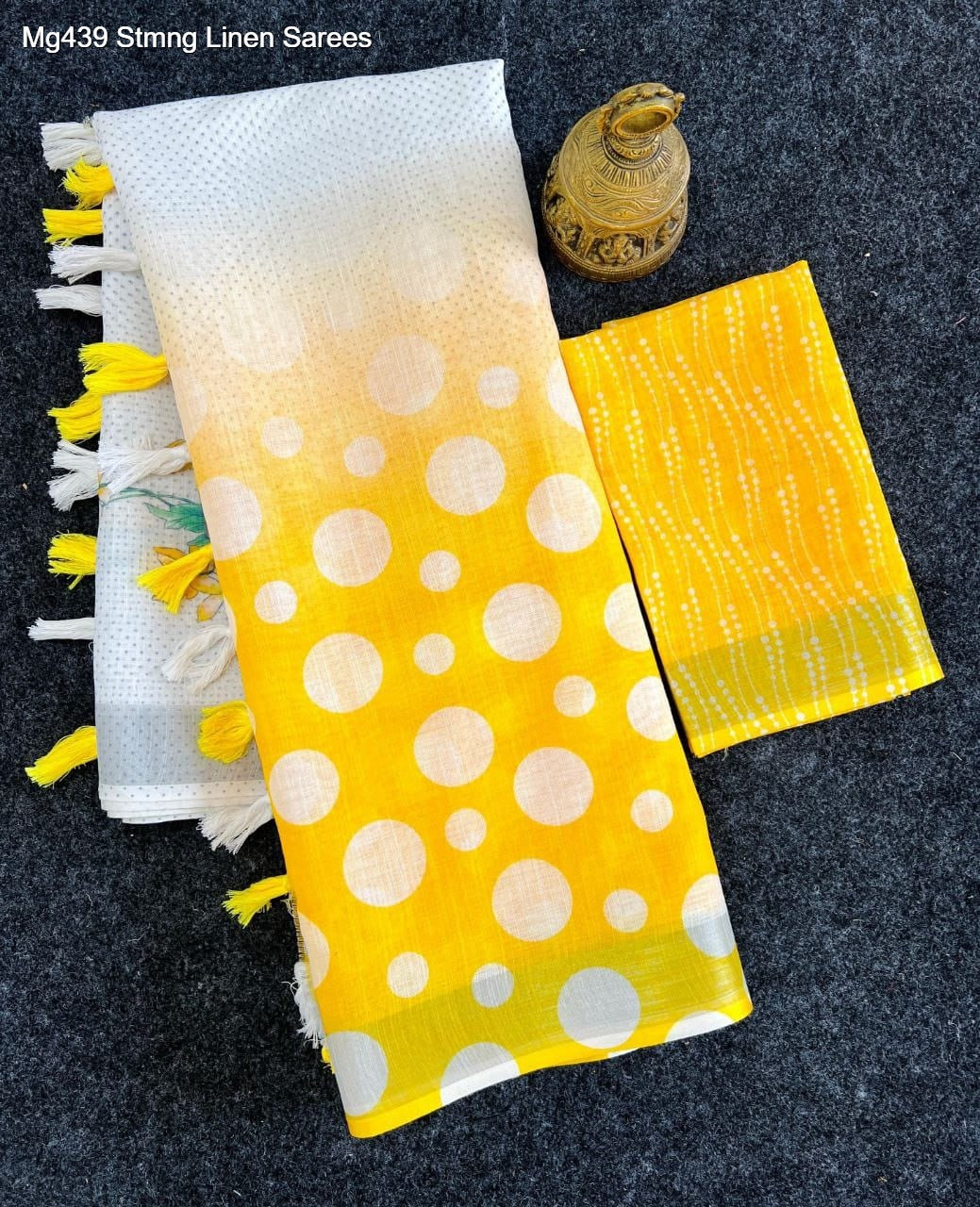 Mg439 Stmng Linen Sarees