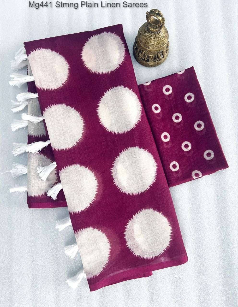 Mg441 Stmng Plain Linen Sarees