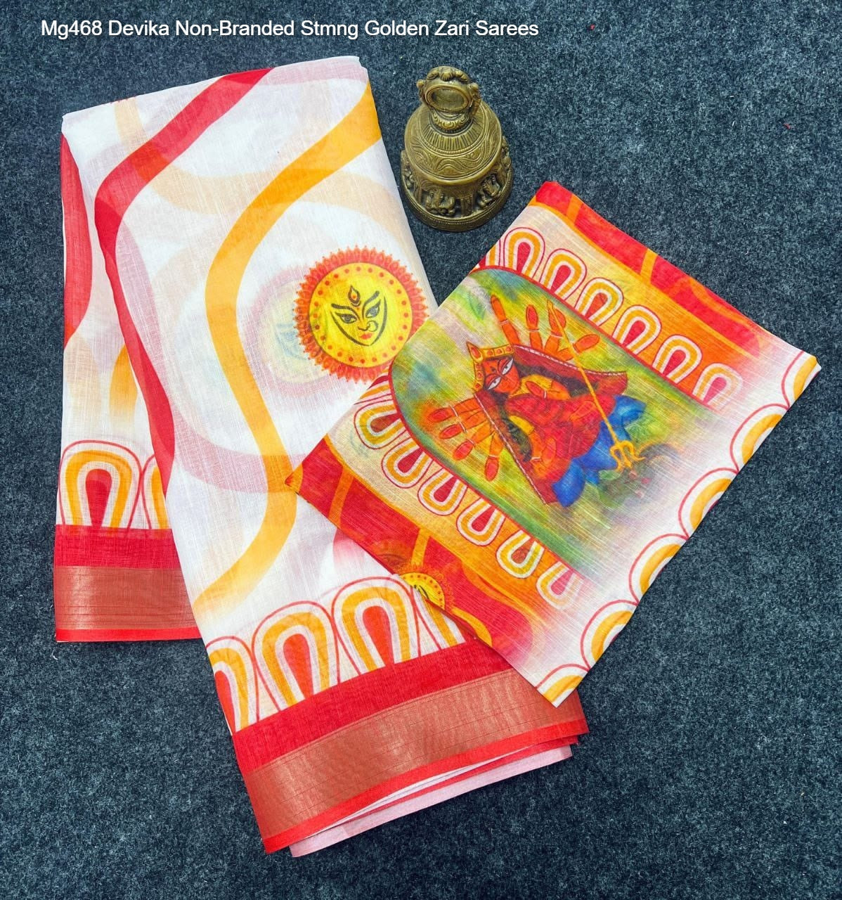 Mg468 Devika Non-Branded Stmng Golden Zari Sarees
