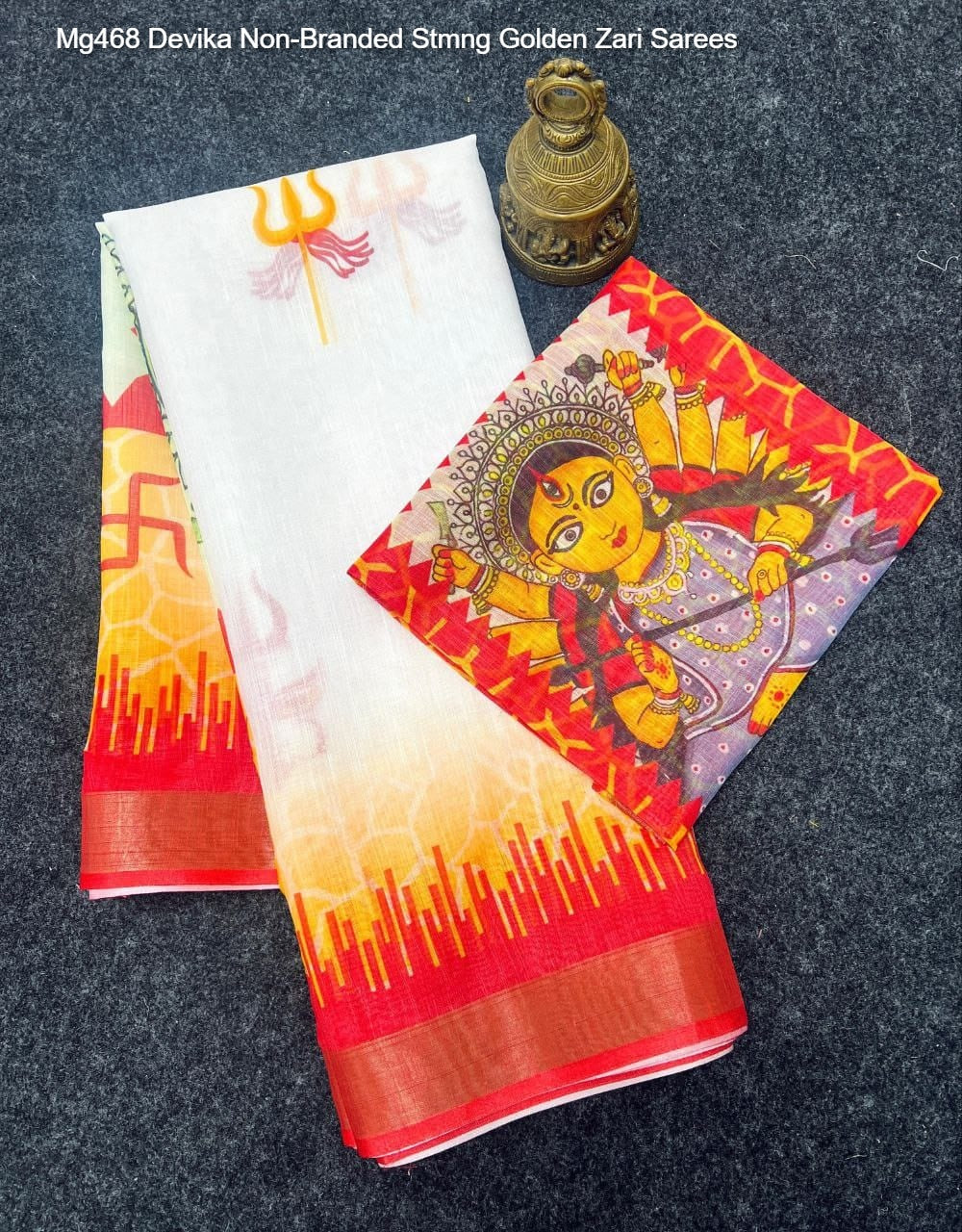 Mg468 Devika Non-Branded Stmng Golden Zari Sarees