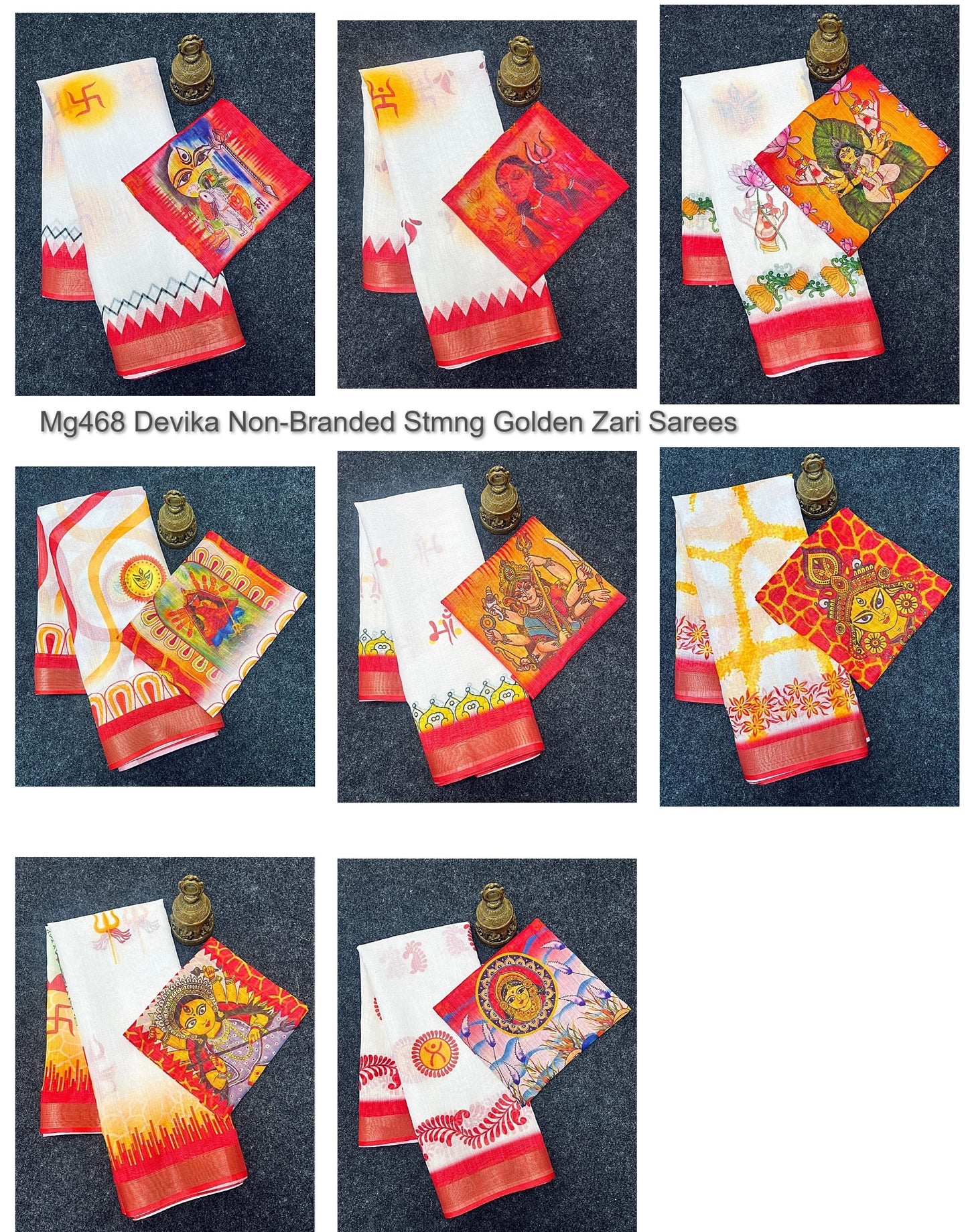 Mg468 Devika Non-Branded Stmng Golden Zari Sarees