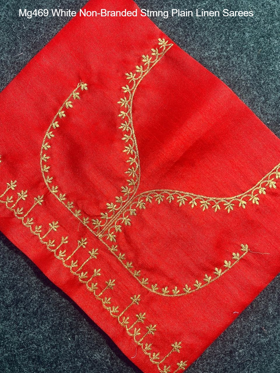 Mg469 White Non-Branded Stmng Plain Linen Sarees