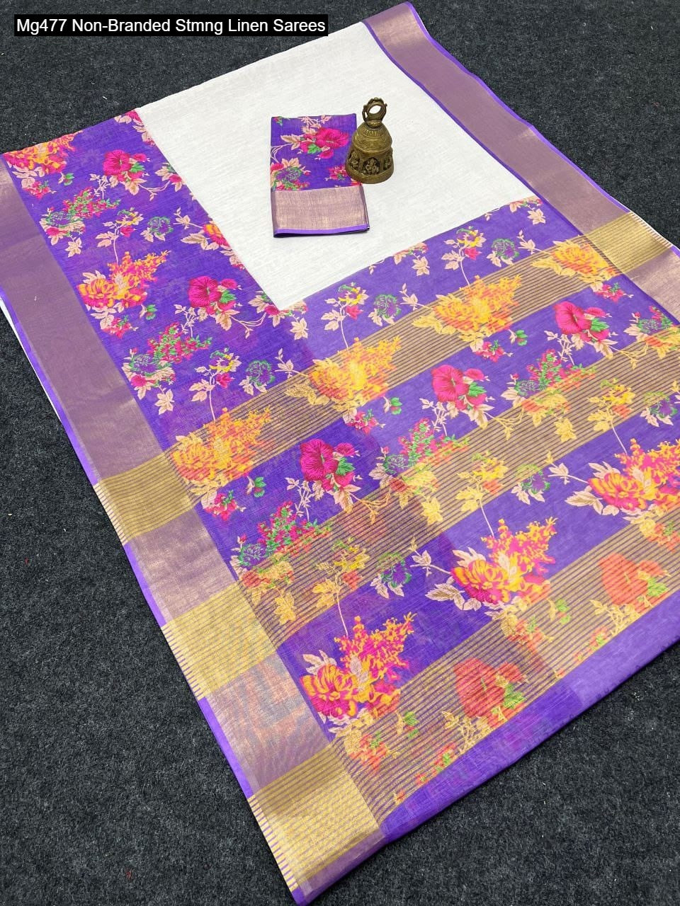 Mg477 Non-Branded Stmng Linen Sarees