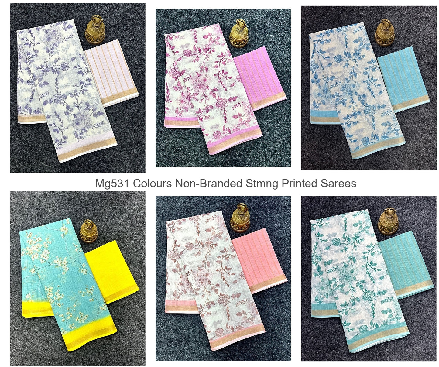 Mg531 Colours Non-Branded Stmng Printed Sarees