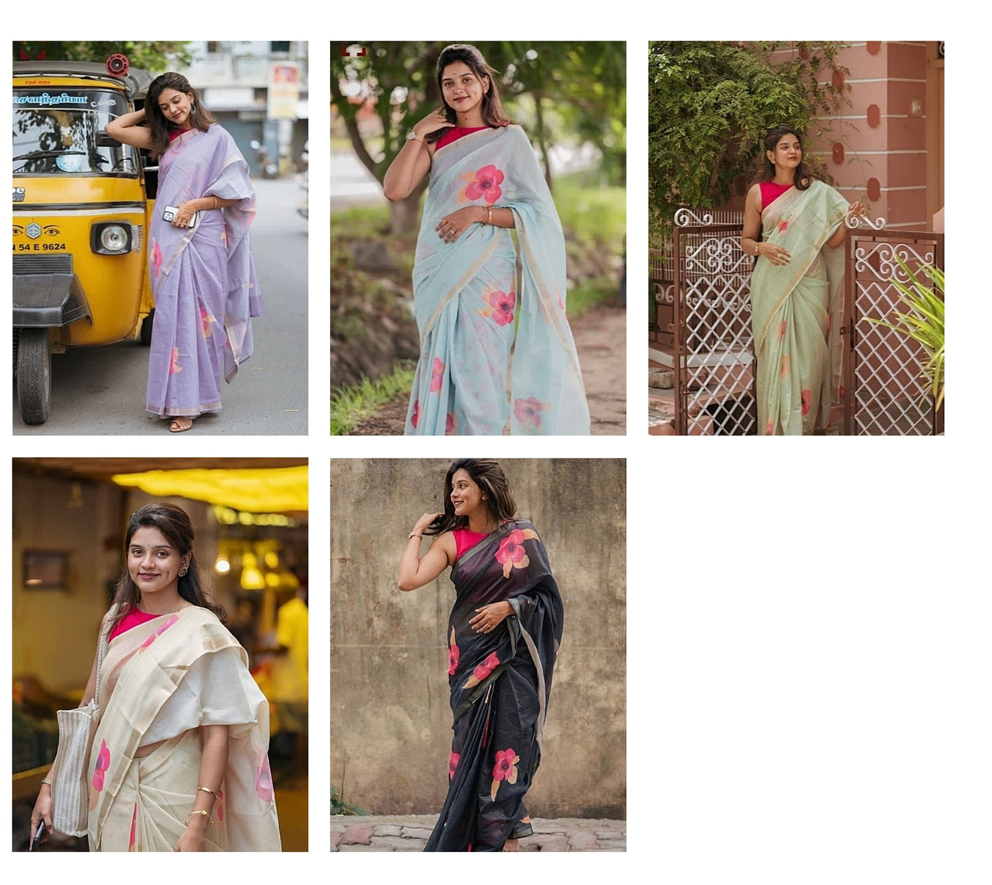 Mg531 Non-Branded Stmng Linen Sarees