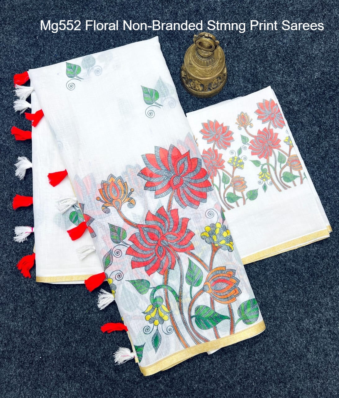 Mg552 Floral Non-Branded Stmng Print Sarees