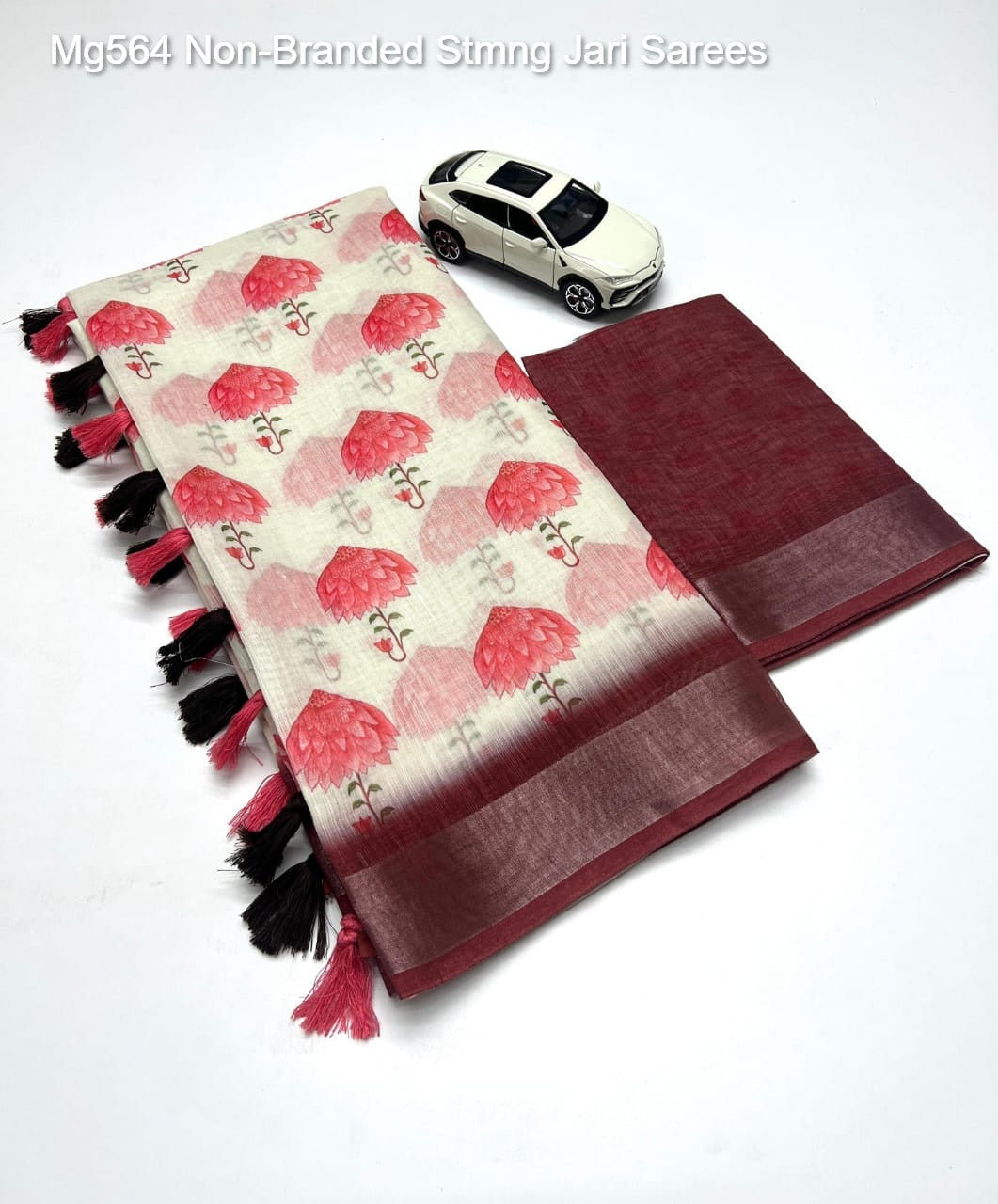 Mg564 Non-Branded Stmng Jari Sarees