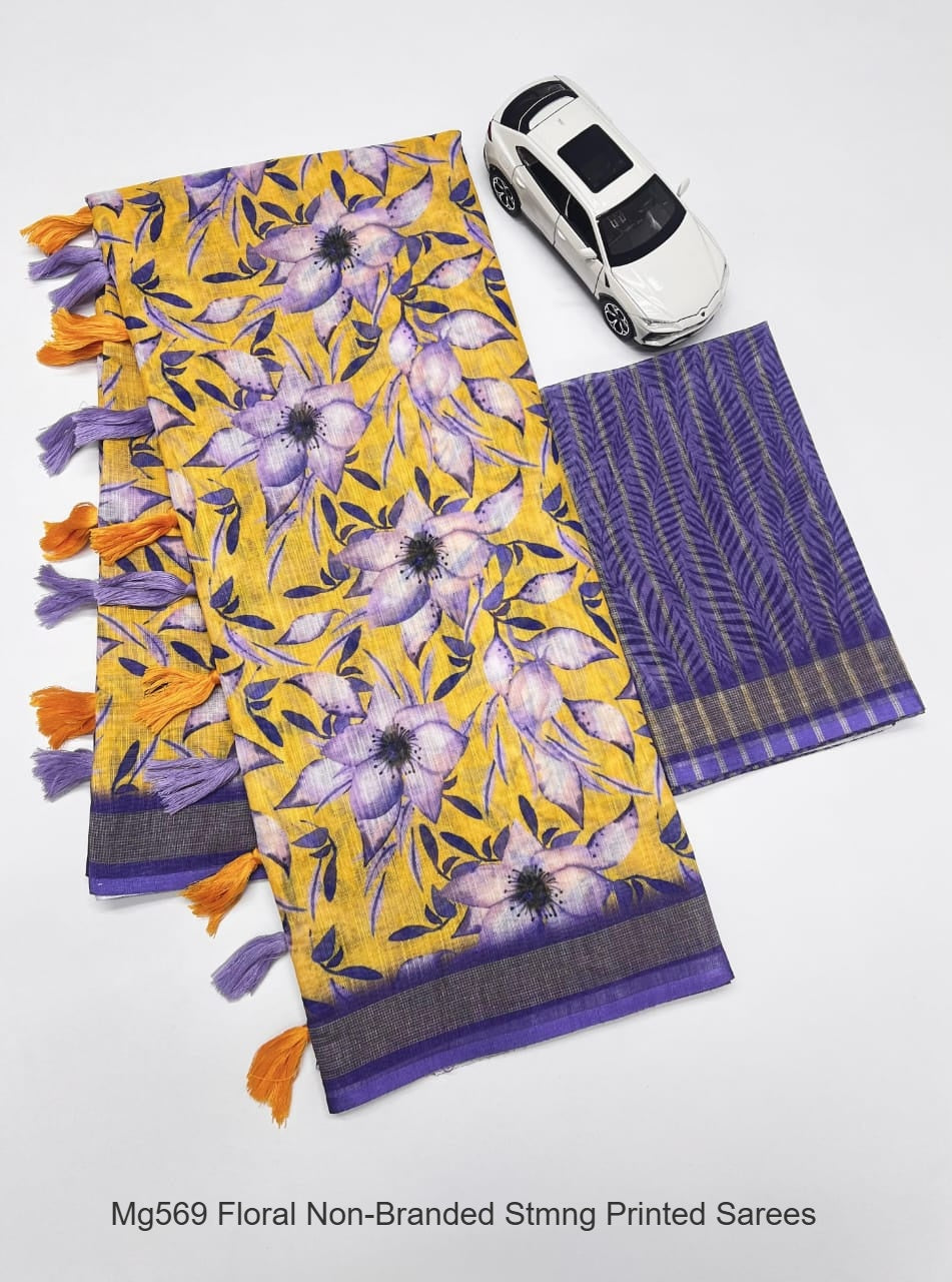 Mg569 Floral Non-Branded Stmng Printed Sarees