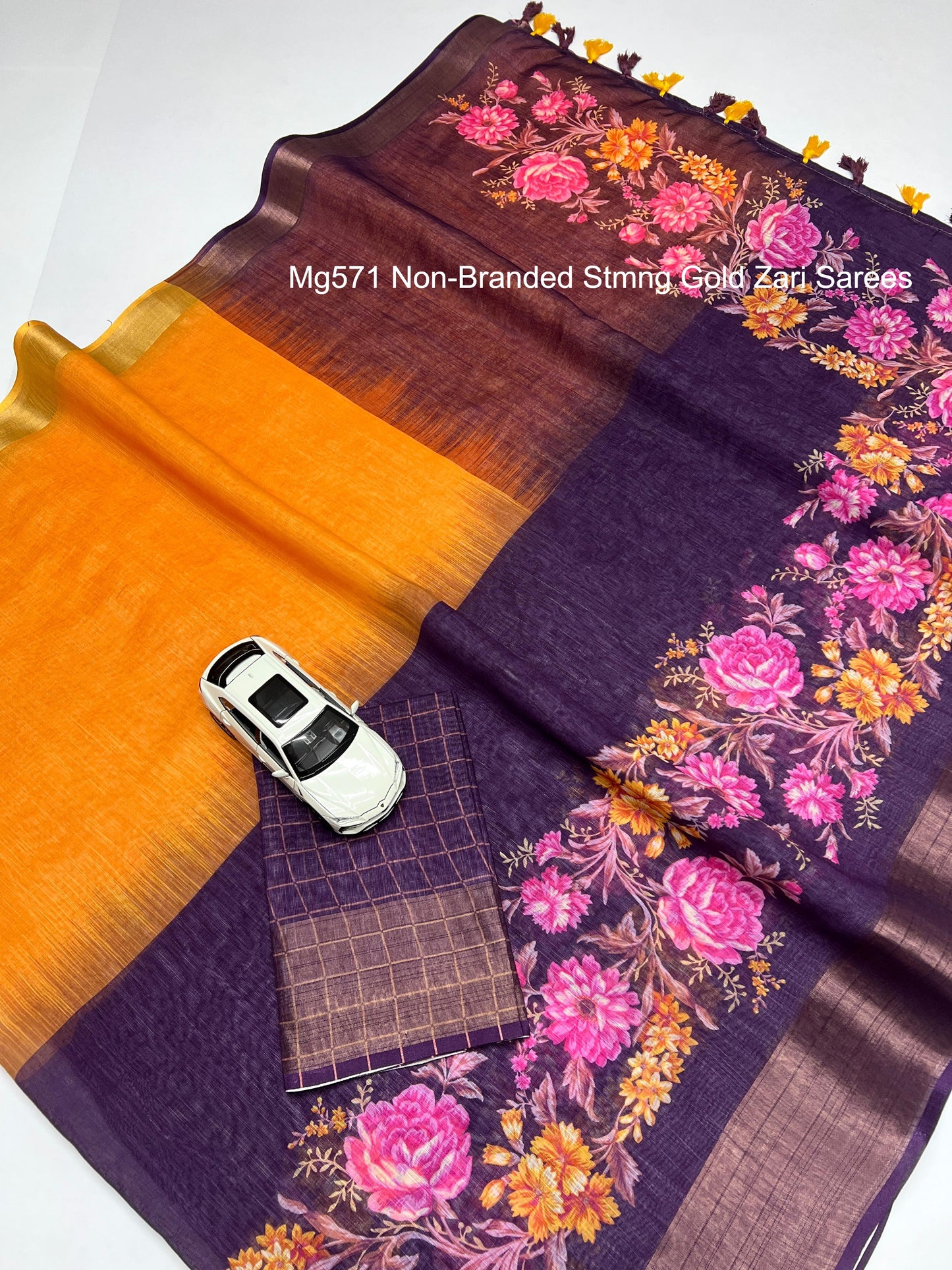Mg571 Non-Branded Stmng Gold Zari Sarees