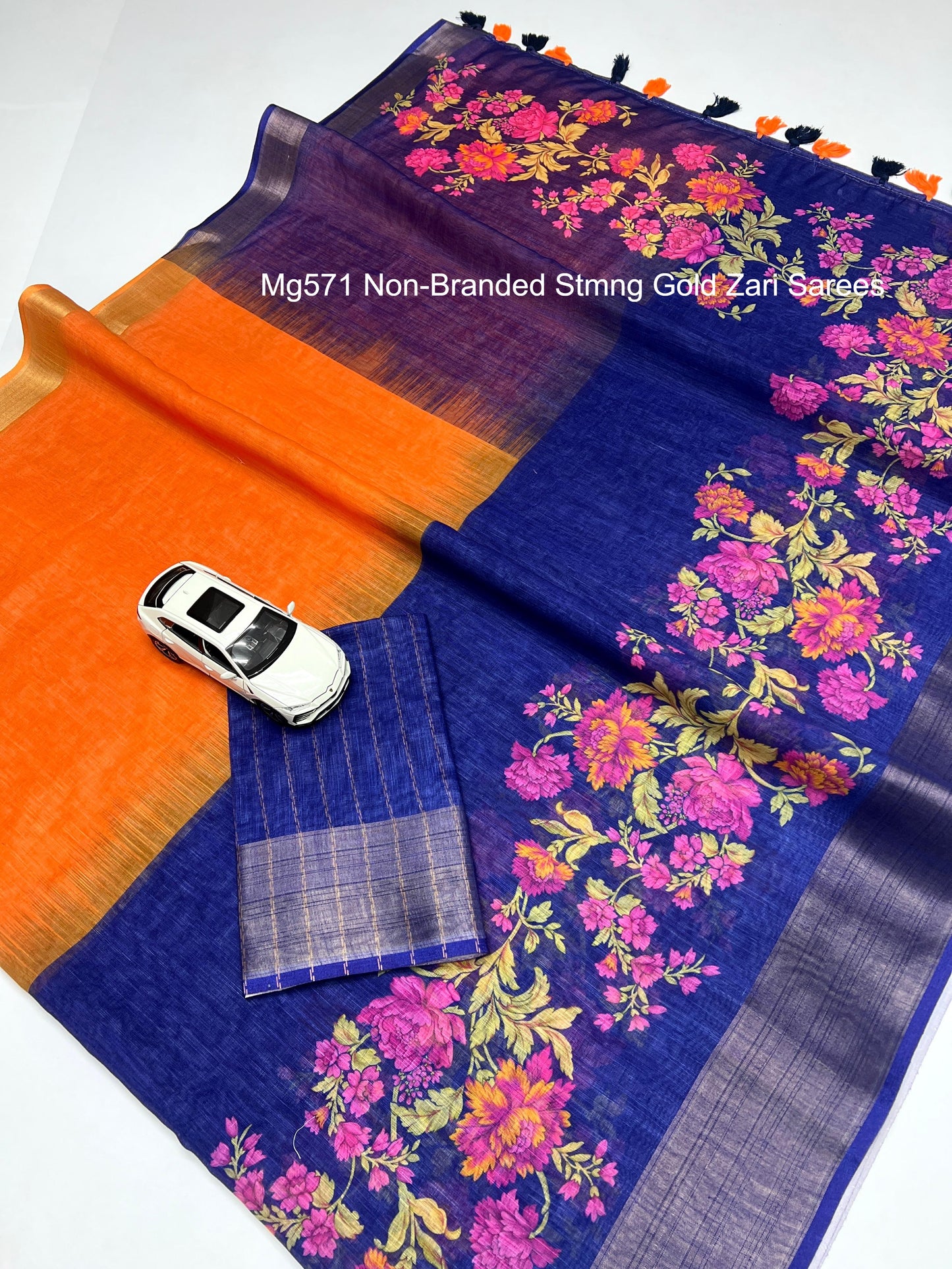 Mg571 Non-Branded Stmng Gold Zari Sarees