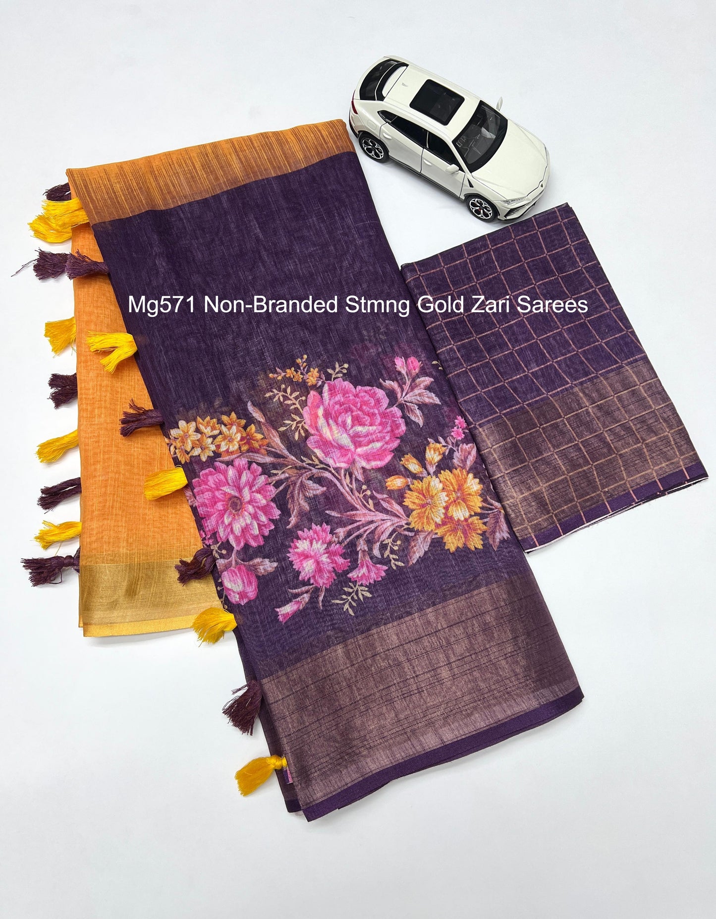 Mg571 Non-Branded Stmng Gold Zari Sarees