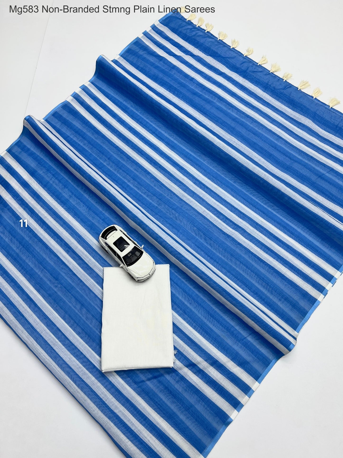 Mg583 Non-Branded Stmng Plain Linen Sarees