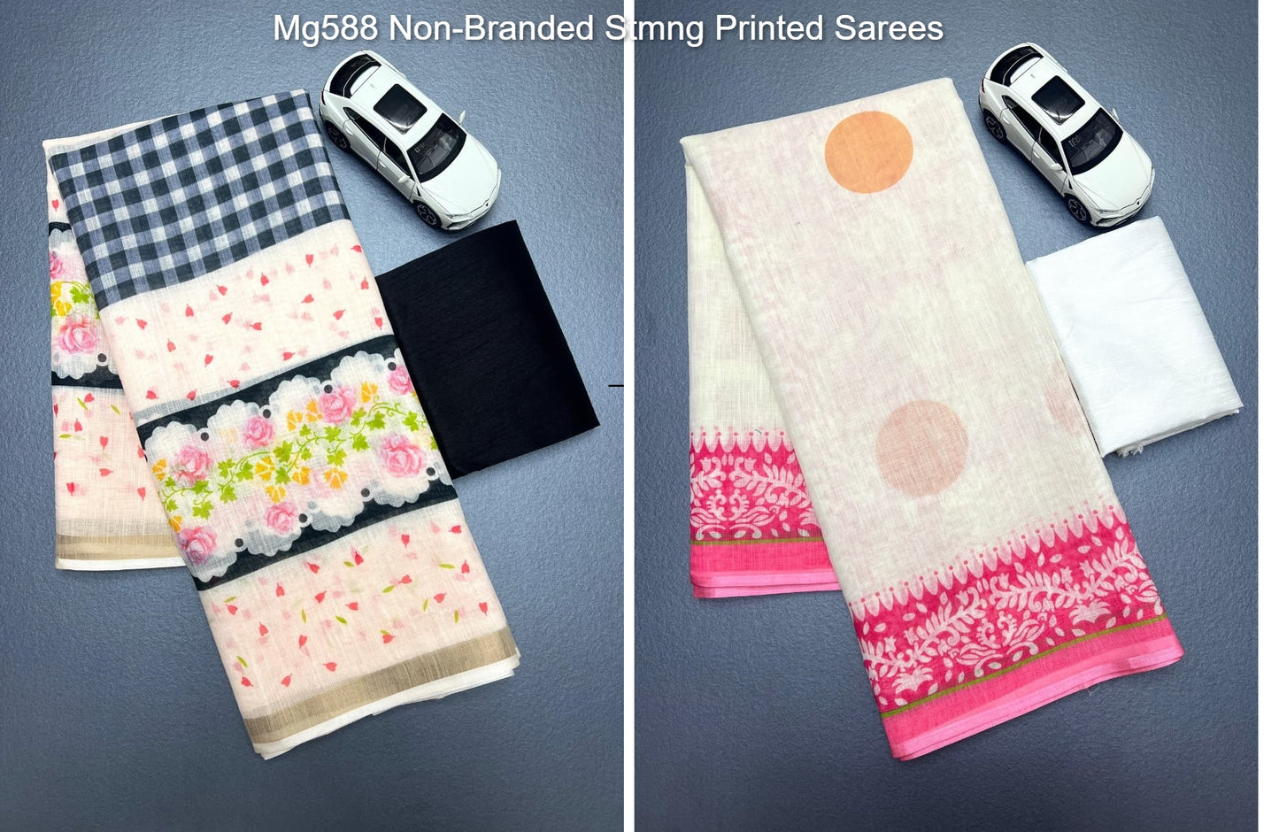 Mg588 Non-Branded Stmng Printed Sarees