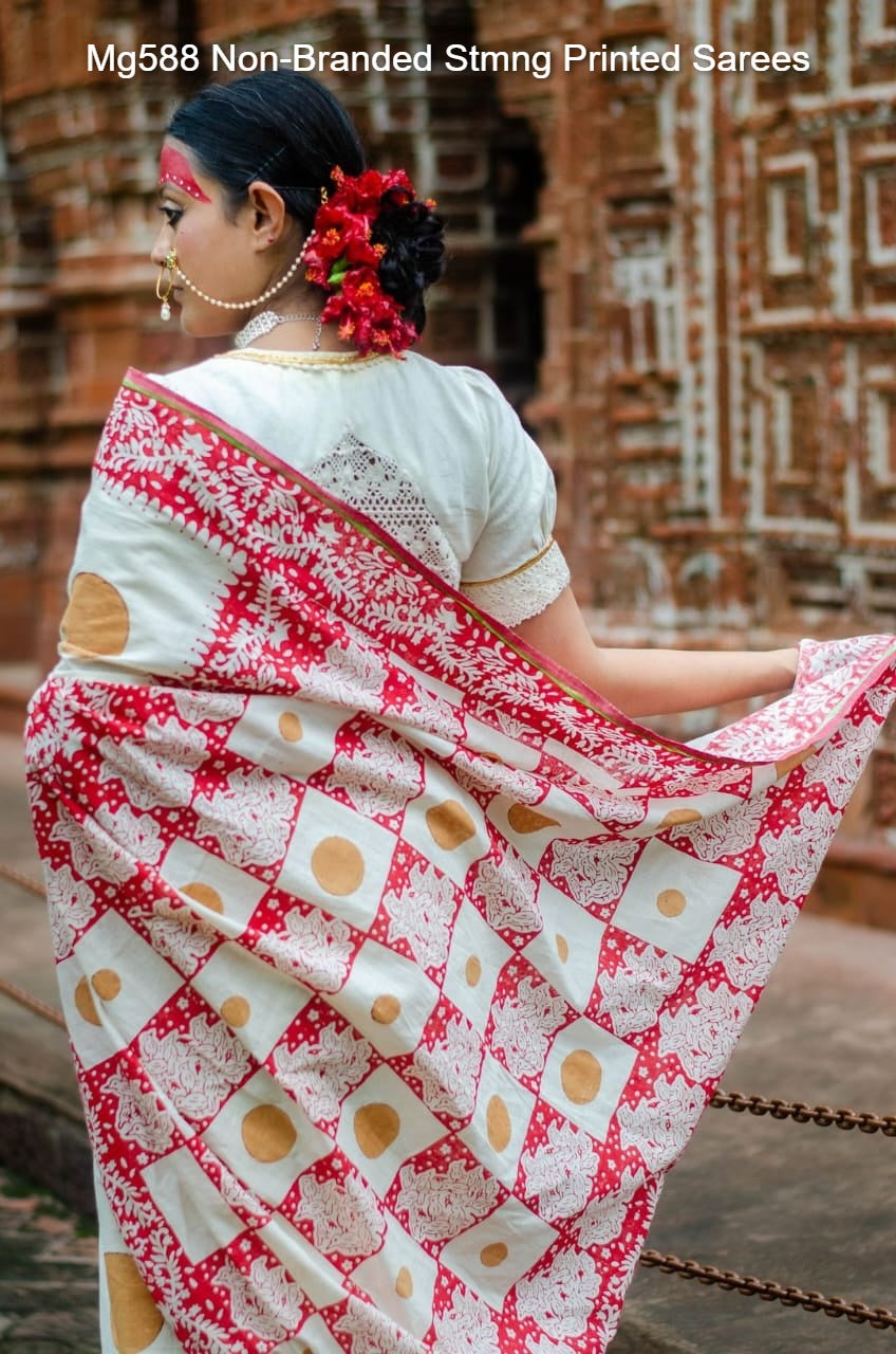 Mg588 Non-Branded Stmng Printed Sarees