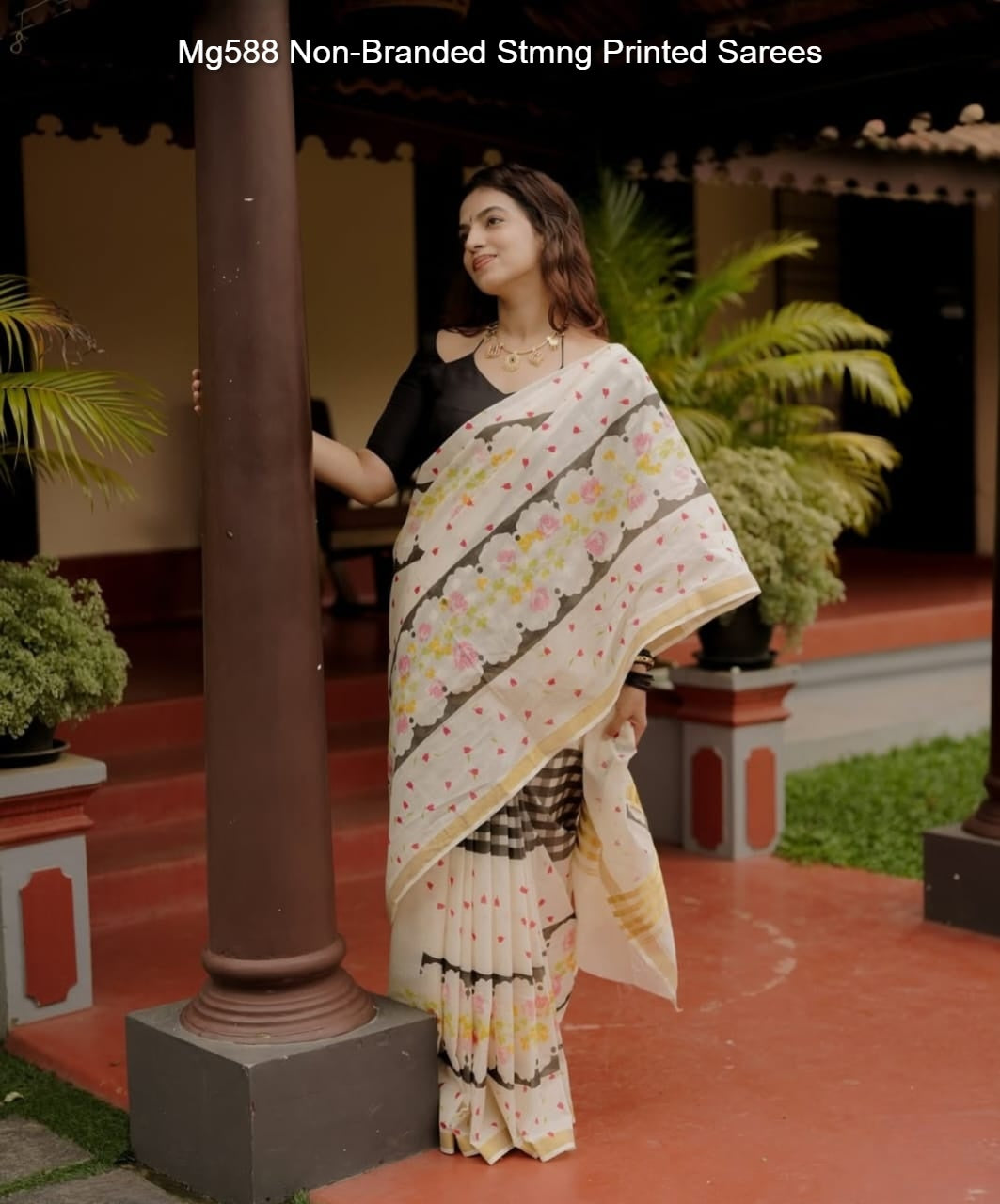 Mg588 Non-Branded Stmng Printed Sarees