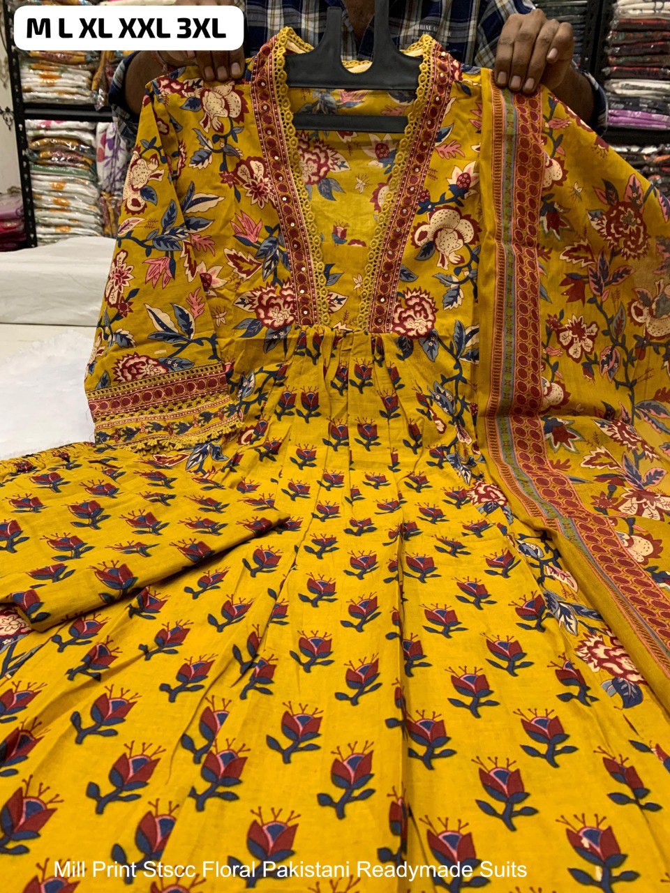 Mill Print Stscc Floral Pakistani Readymade Suits