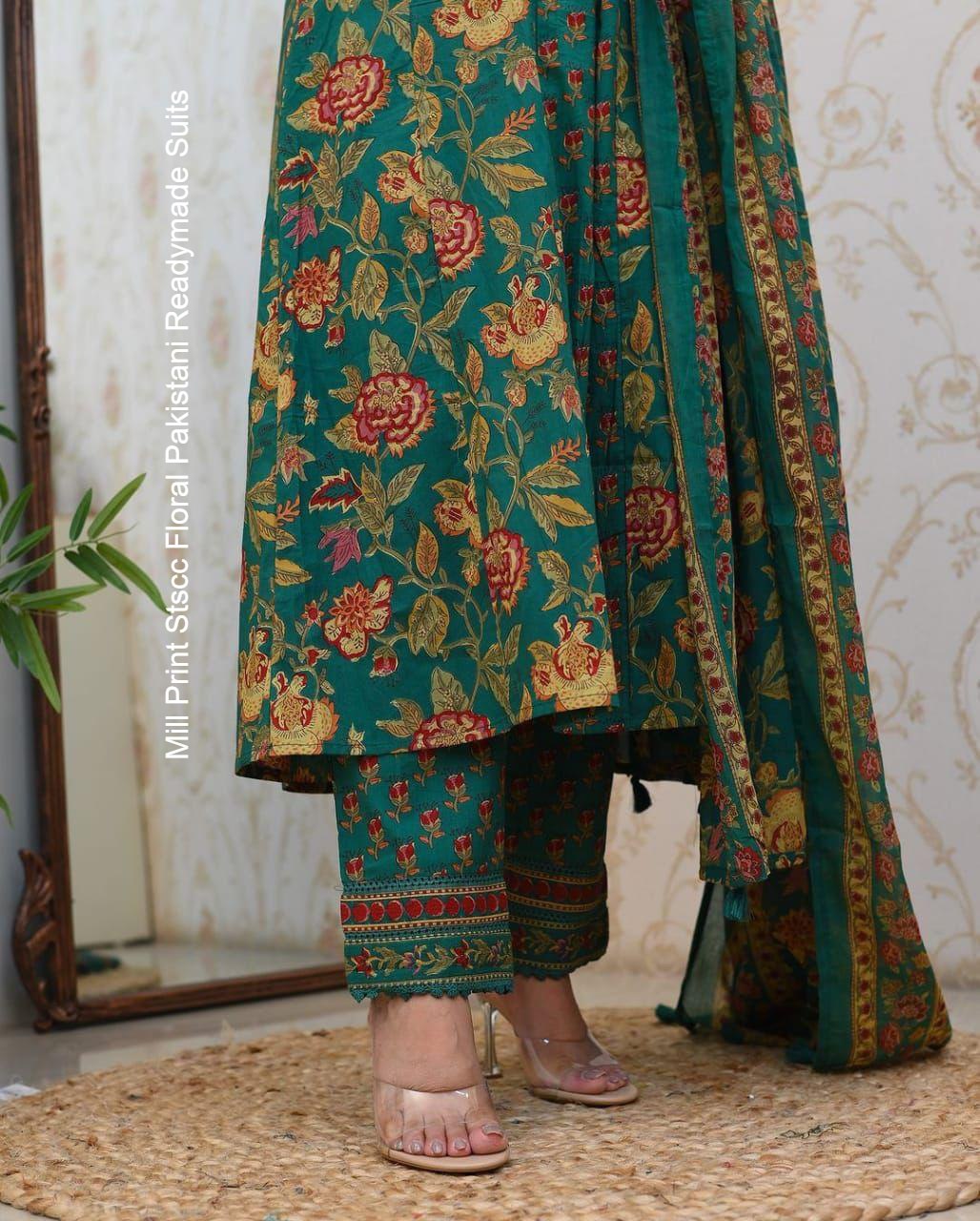 Mill Print Stscc Floral Pakistani Readymade Suits