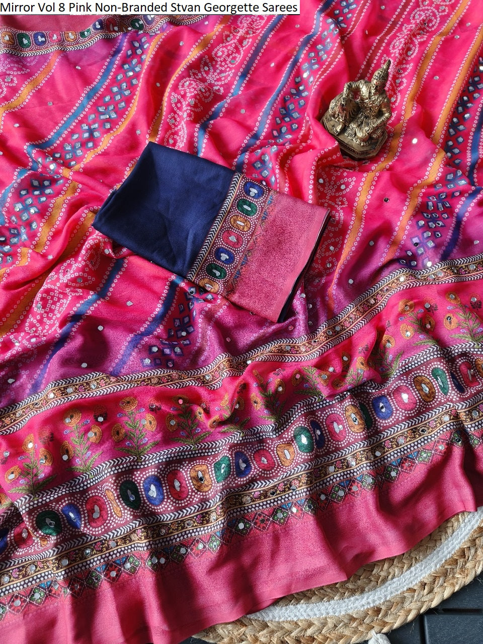 Mirror Vol 8 Pink Non-Branded Stvan Georgette Sarees