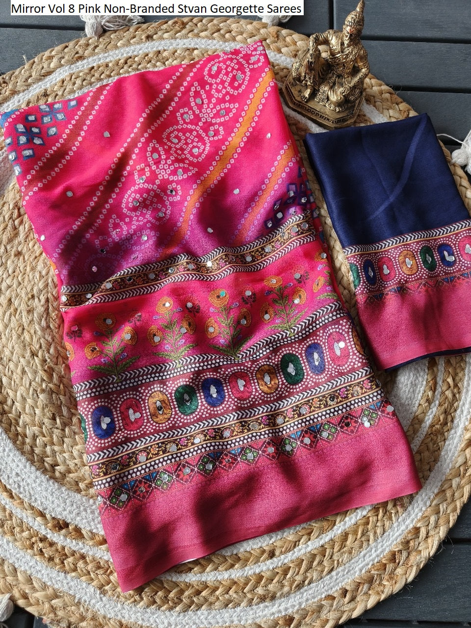 Mirror Vol 8 Pink Non-Branded Stvan Georgette Sarees
