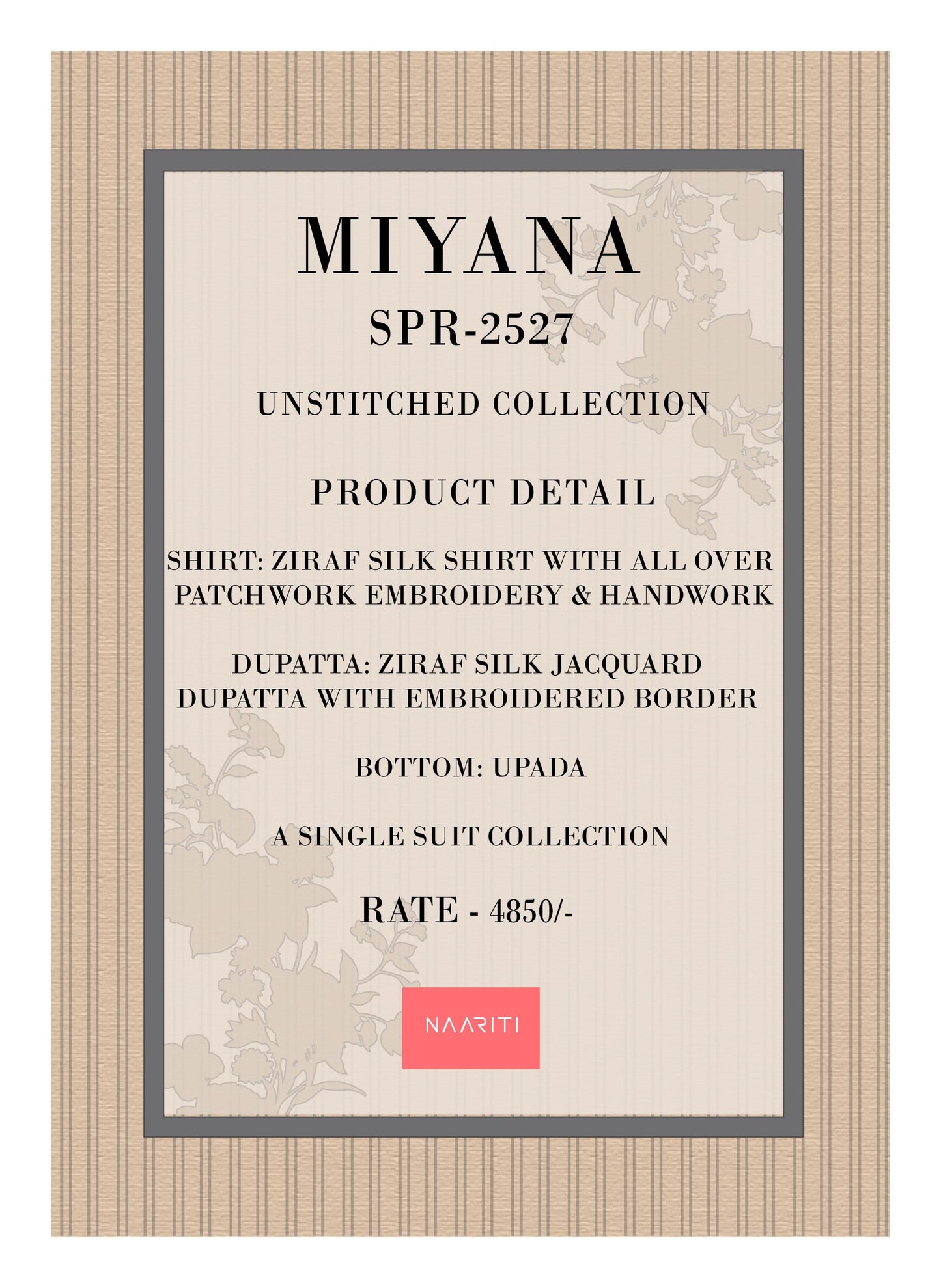 Miyana 2527 Naariti Silk Unstitched Suits